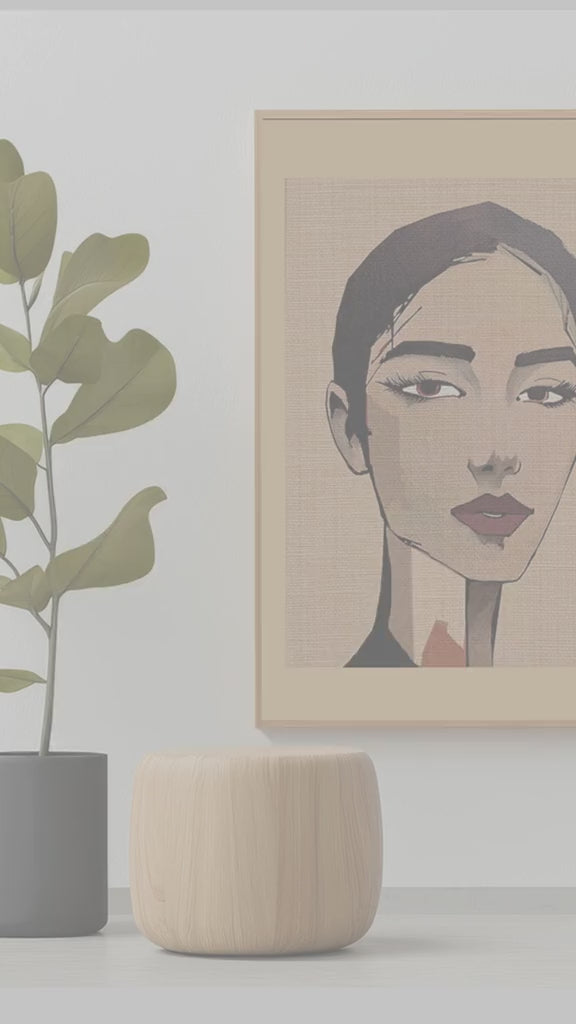 Abstract Woman Portrait Collaborative Modern Art Print Number Two- Matte Canvas, Stretched, 1.25"