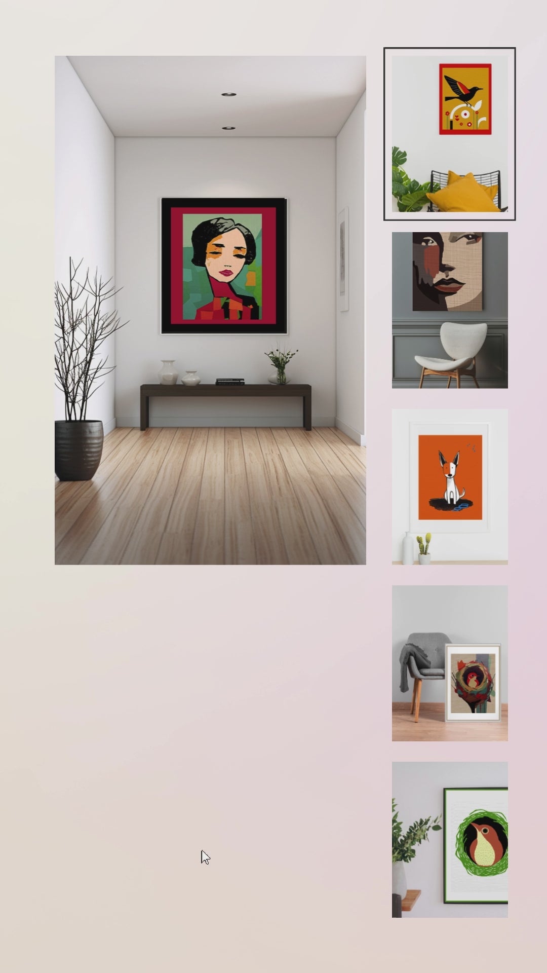 Abstract Woman Portrait 1970s Disco Inspired Art Print - Matte Canvas, Stretched, 1.25"