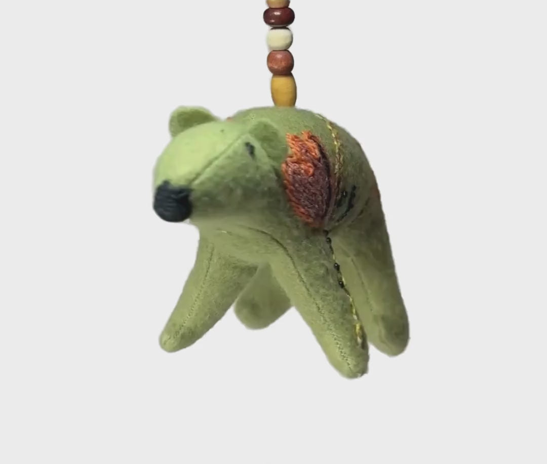 Folk Art Guardian – Hanging Soft Sculpture Ornament Bearfolk - Juniper Jones - Woodland Collection