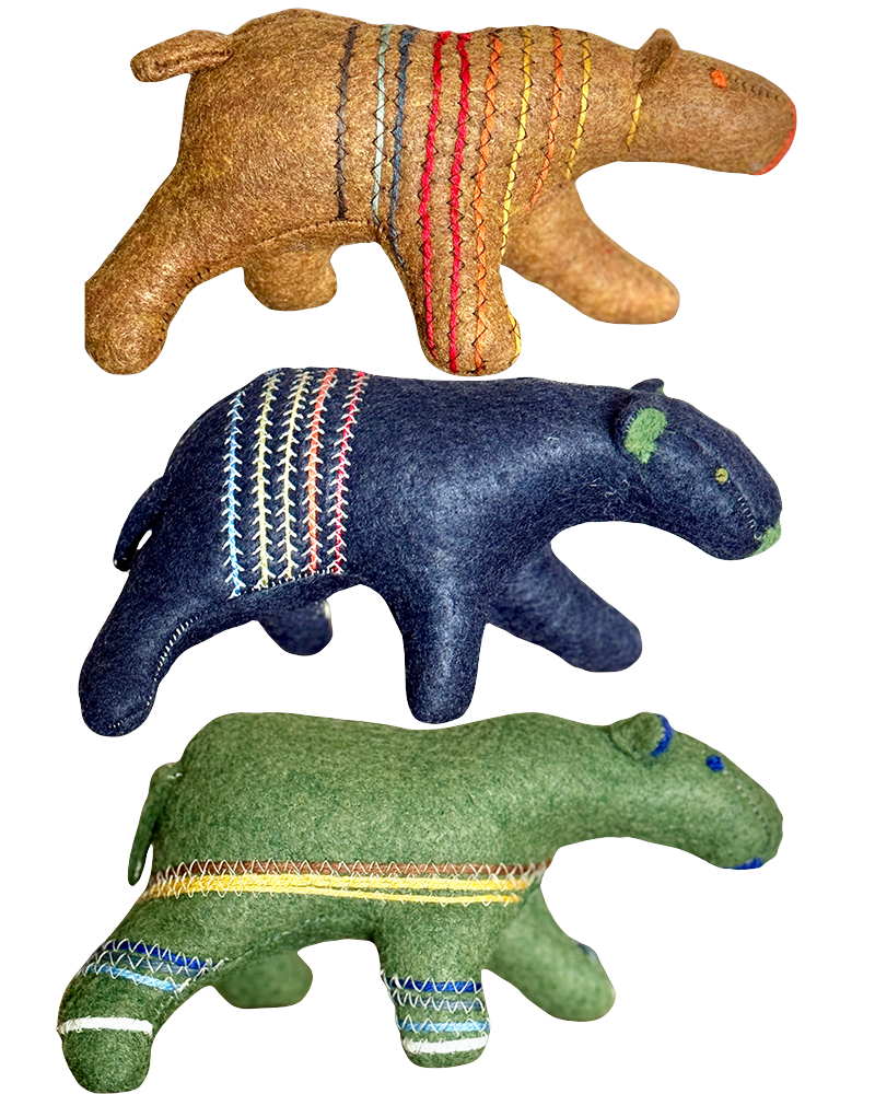 Set of Three Handmade Bearfolk Guardian Ornaments