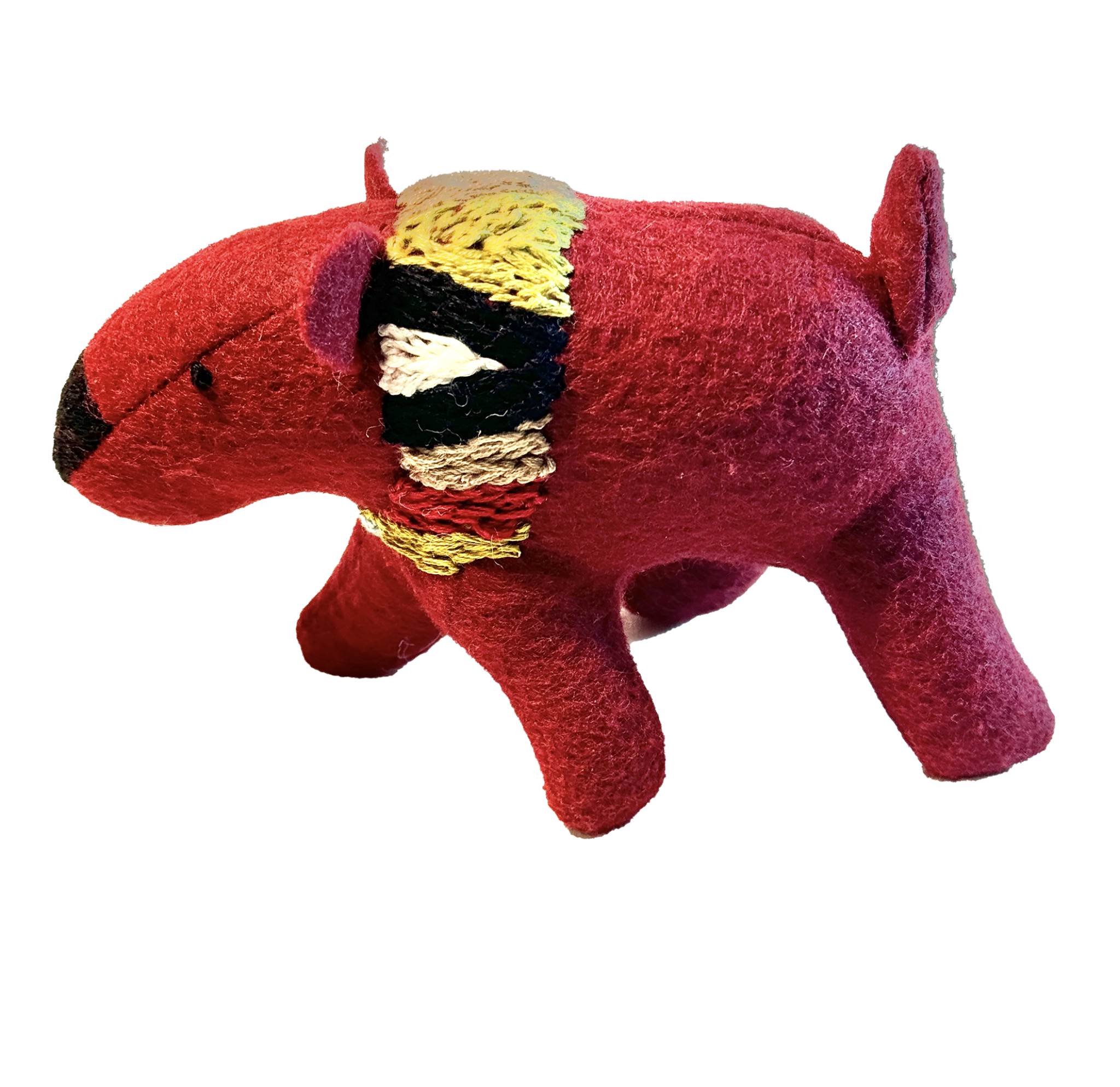Folk Art Guardian – Hanging Soft Sculpture Ornament Bearfolk Crimson Crabtree- Woodland Collection