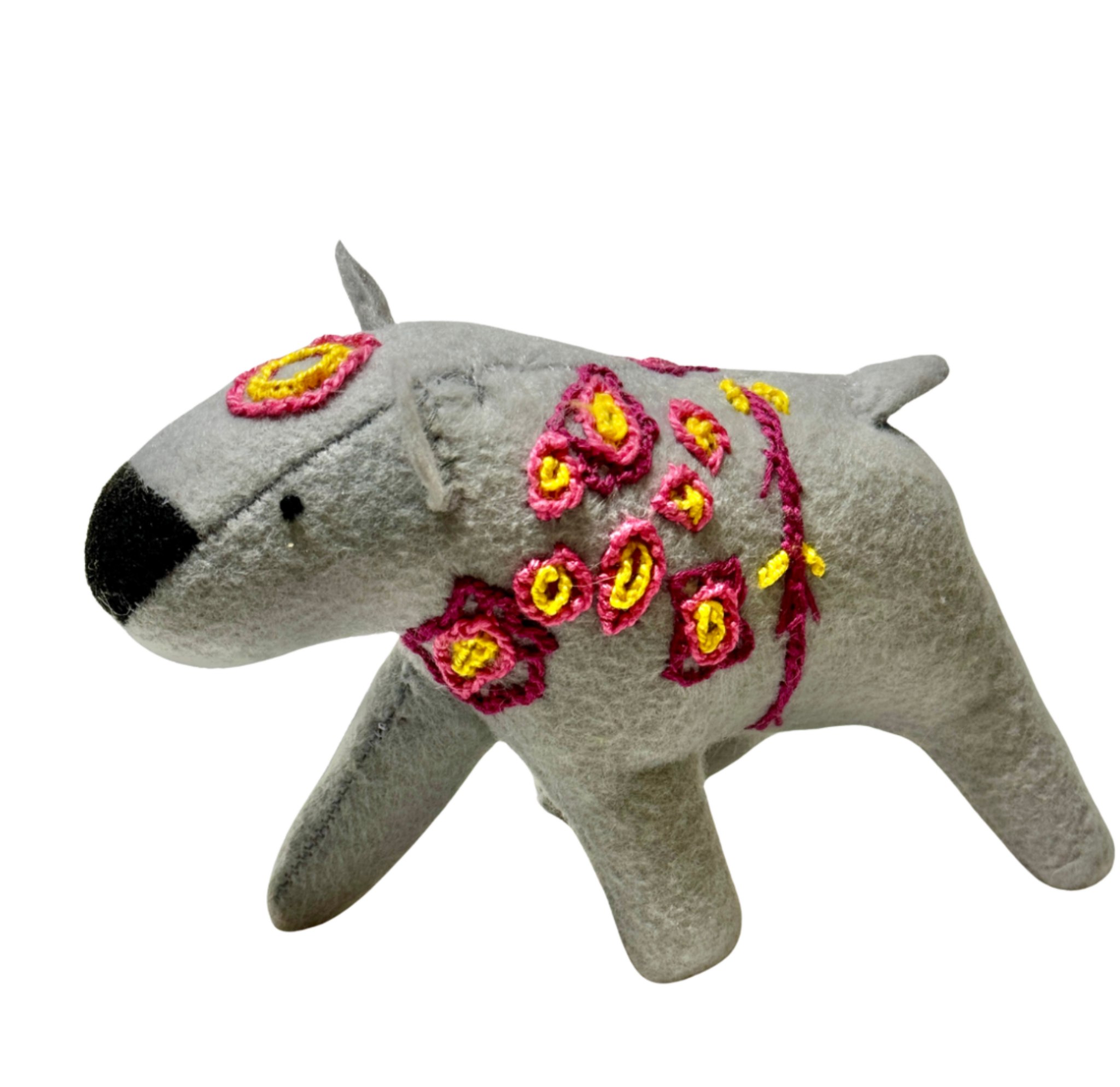 Folk Art Guardian β Hanging Soft Sculpture Ornament Bearfolk - Wendy Whortleberry - Woodland Collection