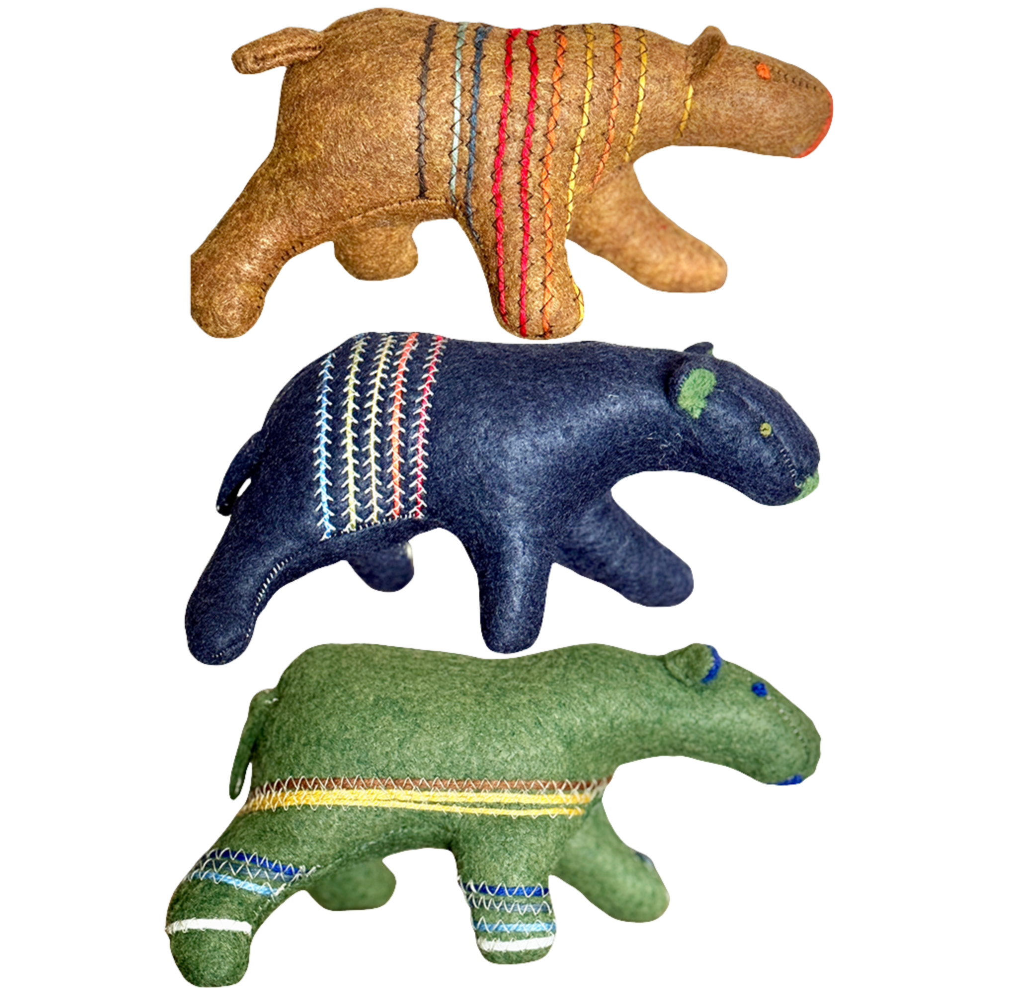 Set of Three Handmade Bearfolk Guardian Ornaments