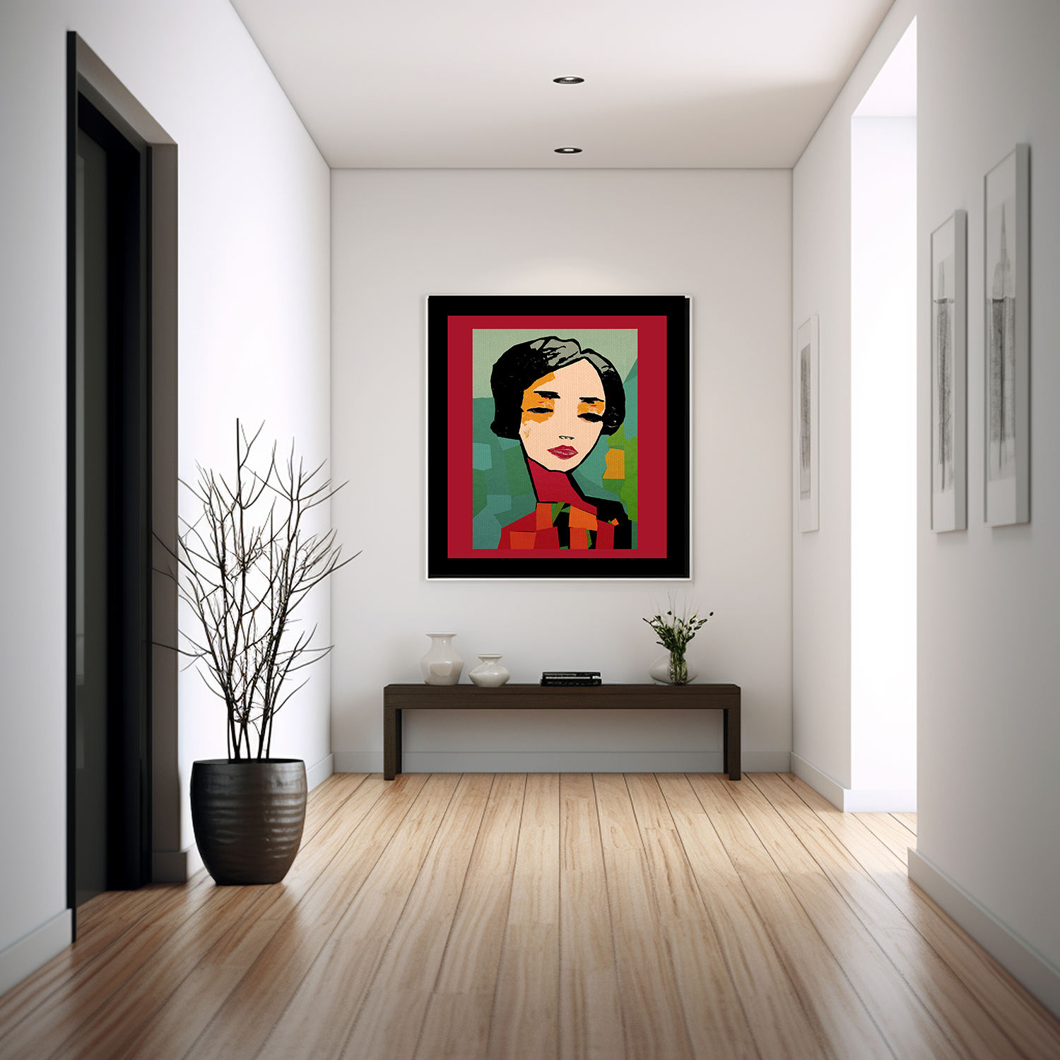 Abstract Woman Portrait So Tired Art Print - Matte Canvas, Stretched, 1.25"