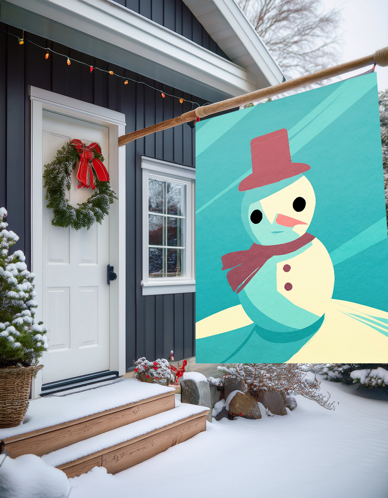 Seasonal Christmas Midwest Mod Snowman No. 3000 Outdoor House Flag Garden Banner