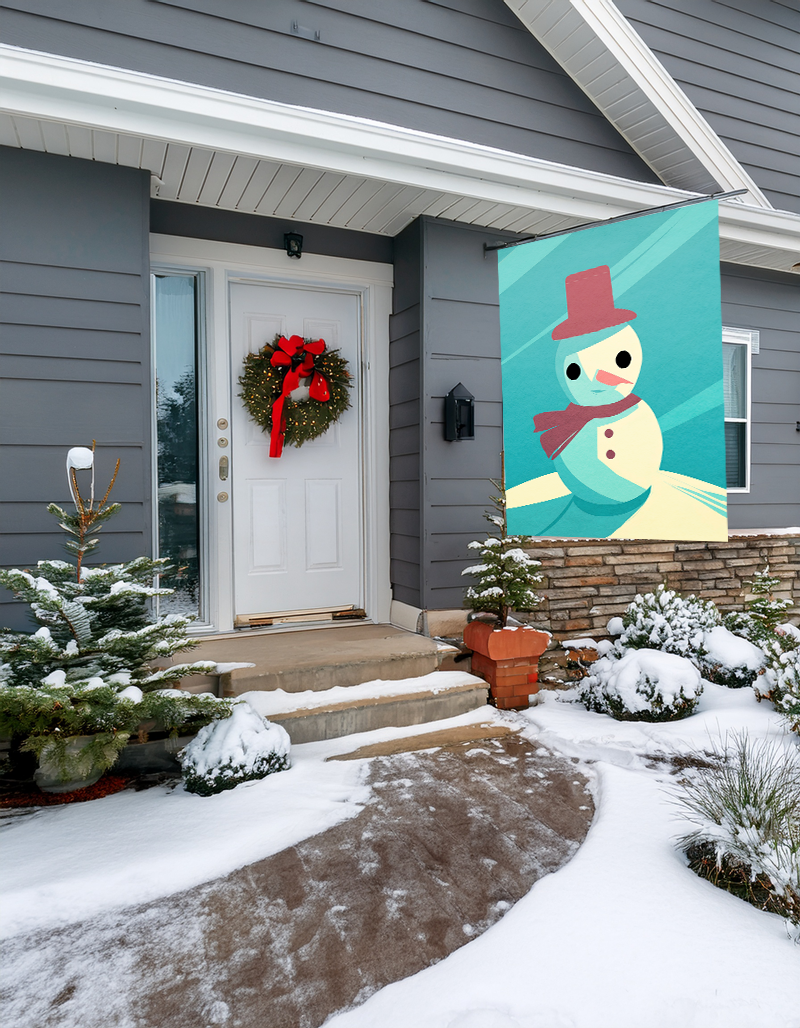 Seasonal Christmas Midwest Mod Snowman No. 3000 Outdoor House Flag Garden Banner
