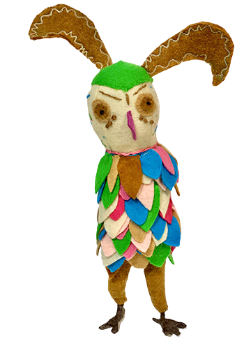 OOAK Springtime Plush Owl Soft Art Sculpture