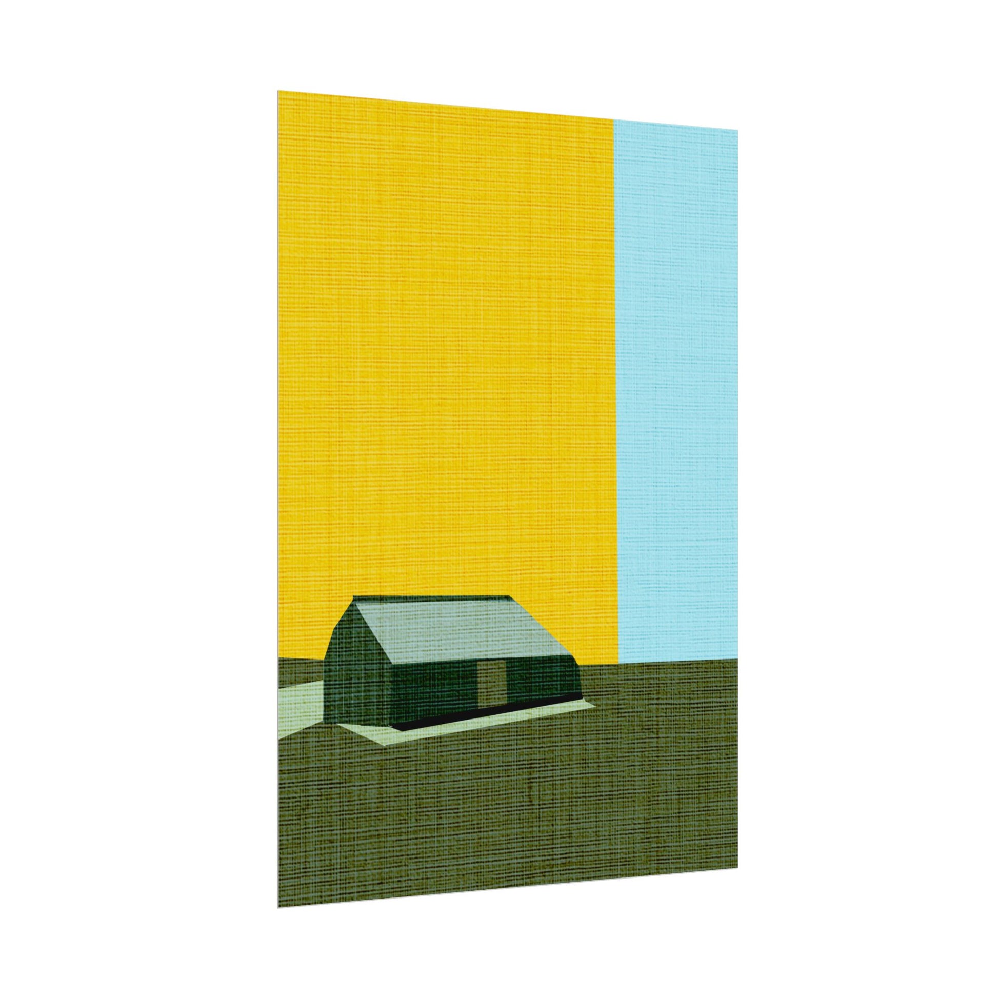 Midwest Modern Prairie Green Barn Landscape Print Rolled Poster | Wall Art, Midwest Mod, Prairie, Architecture