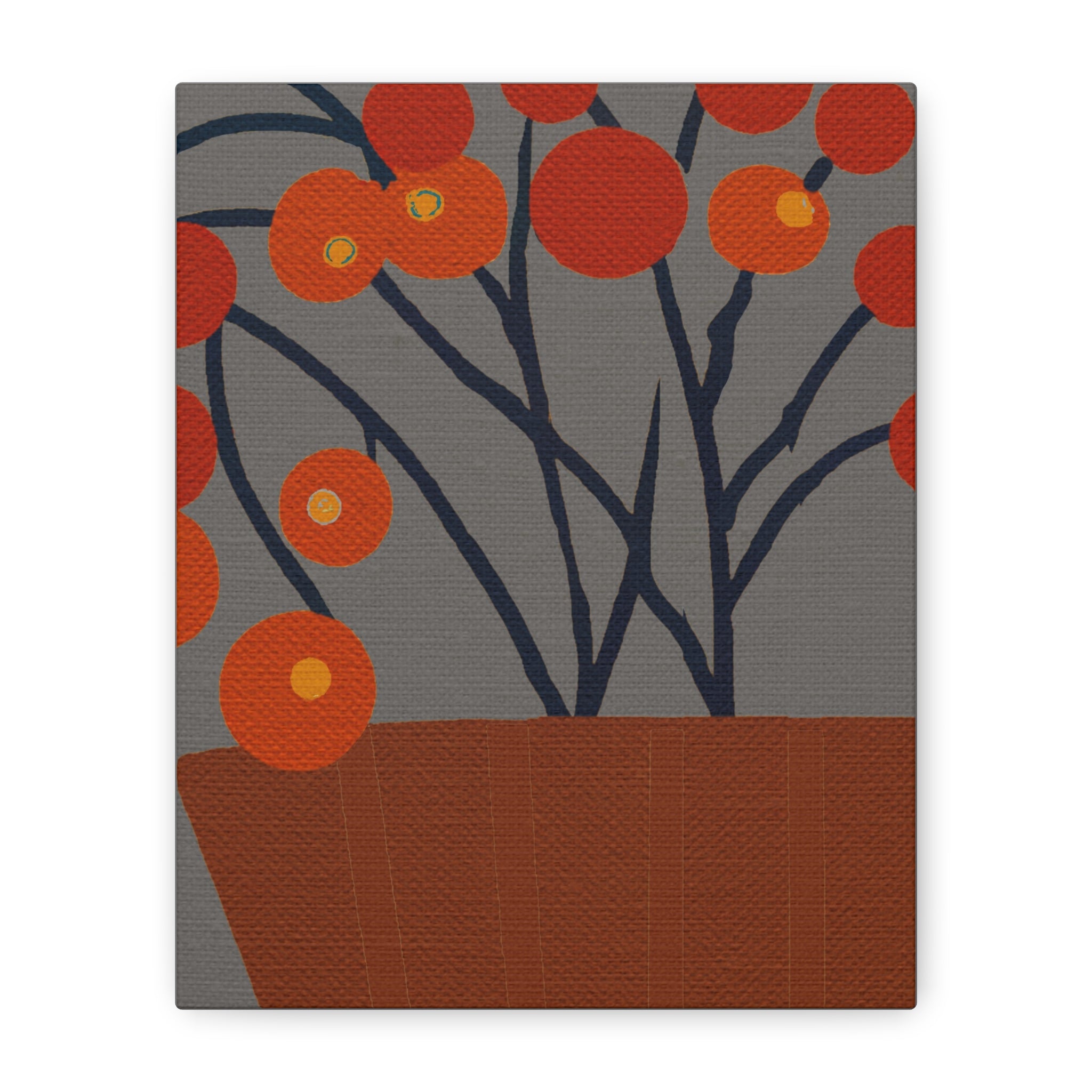 Midwest Modern Abstract Berries In Place Print - Matte Canvas, Stretched, 1.25" -  home decor, wall art, nature, berries, spring