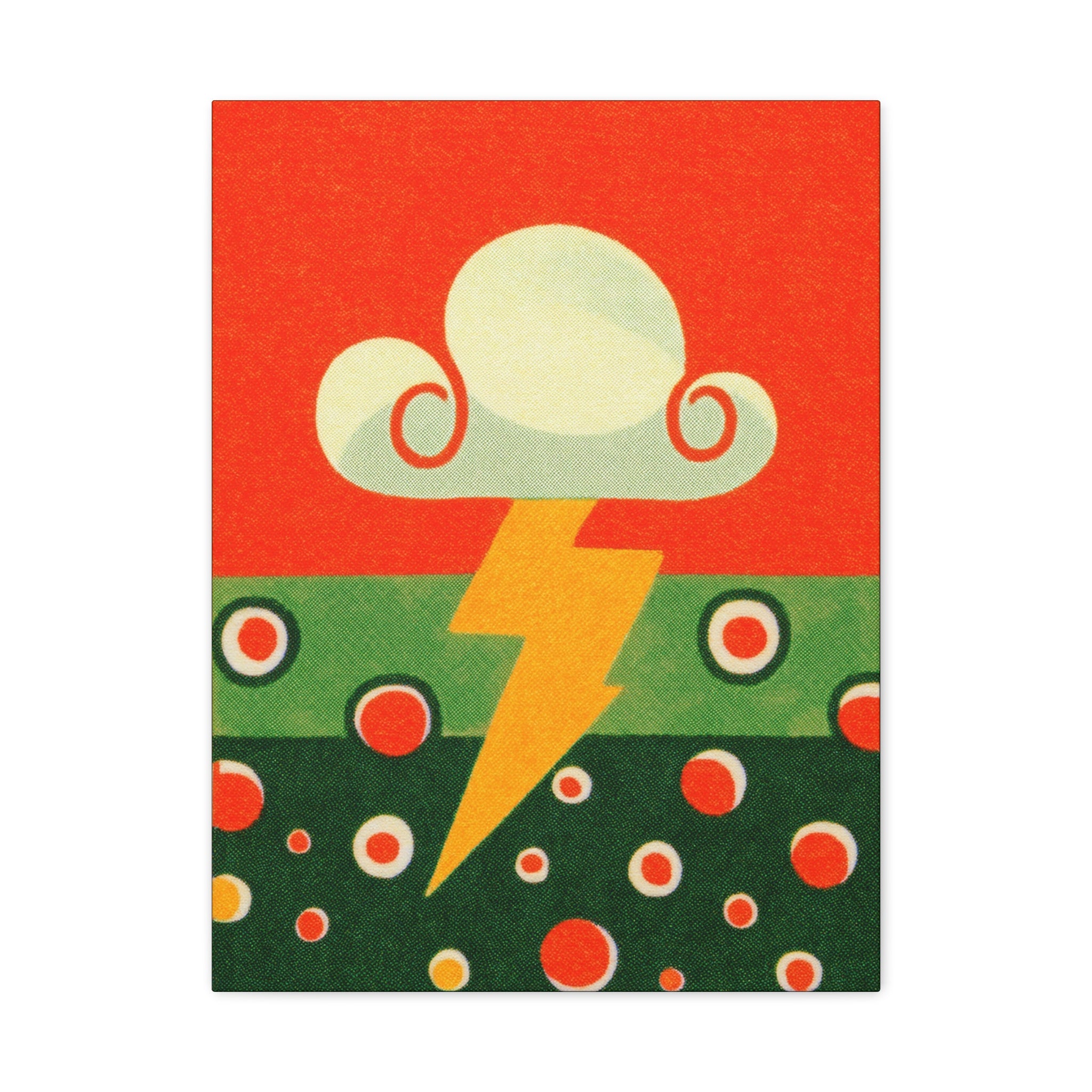 Midwest Modern Lightning Strike Print - Matte Canvas, Stretched, 1.25" -  home decor, wall art, nature, weather, lightning, storms