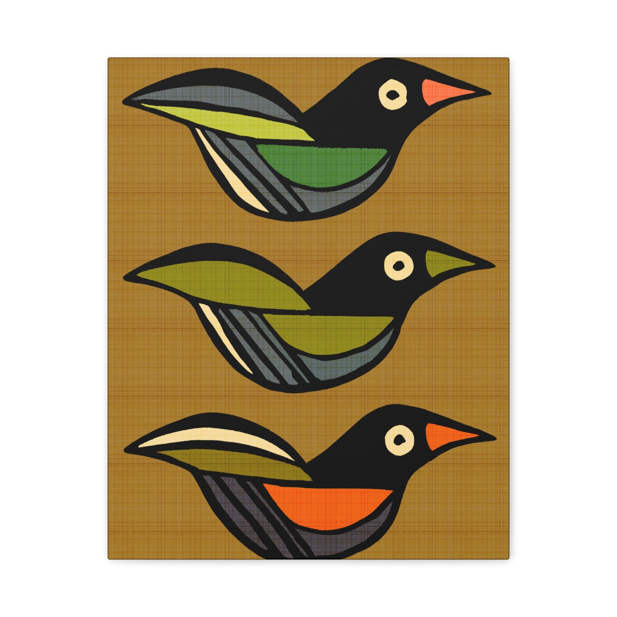 Midwest Modern Flying Birds Art Print  - Matte Canvas, Stretched, 1.25"