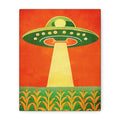 Midwest Modern UFO and Corn Art Print - Matte Canvas, Stretched, 1.25"