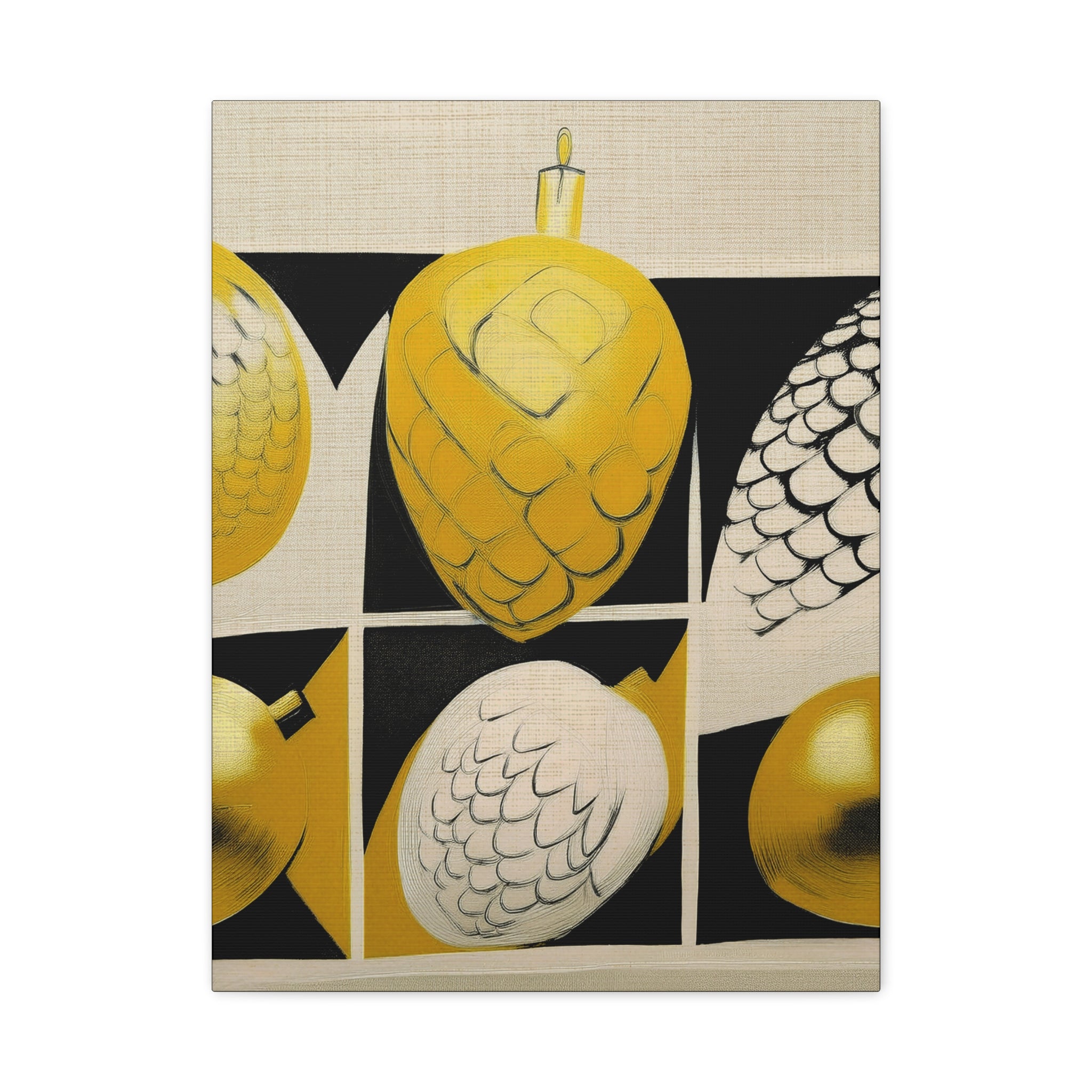 Midwest Mod Holiday Glass Ornaments - Pinecones - Matte Canvas, Stretched, 1.25", holiday decor, pinecones, ornaments, Christmas