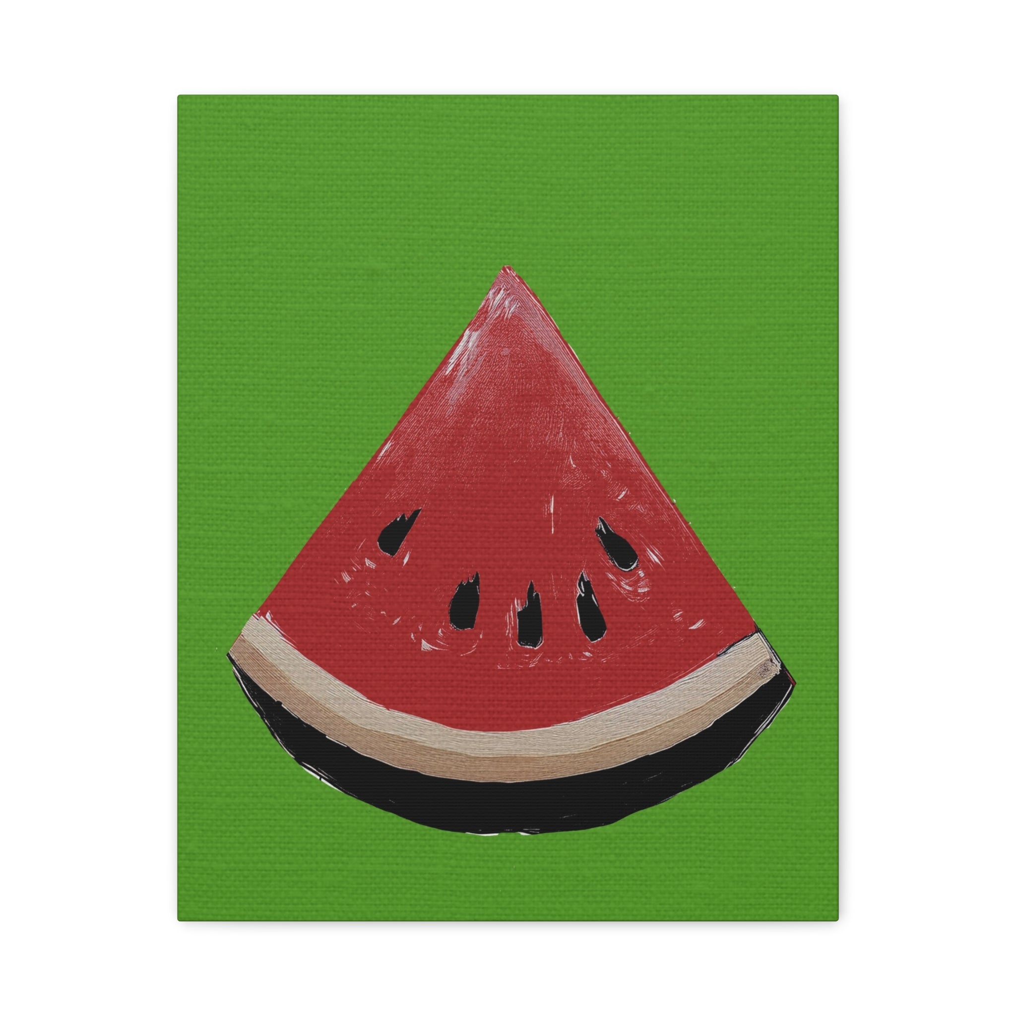 Midwest Modern Icon Pop Art Watermelon Wedge Print - Matte Canvas, Stretched, 1.25" - wall decor, fun art,  bold, fruit, watermelon