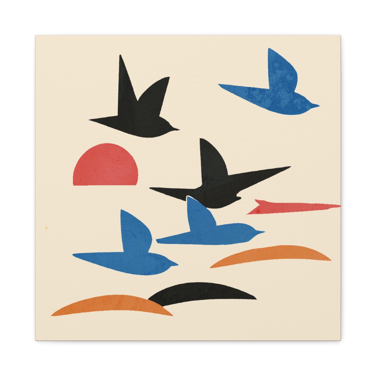 Canvas Art Print - Mid Century Modern Style Bird Art Print