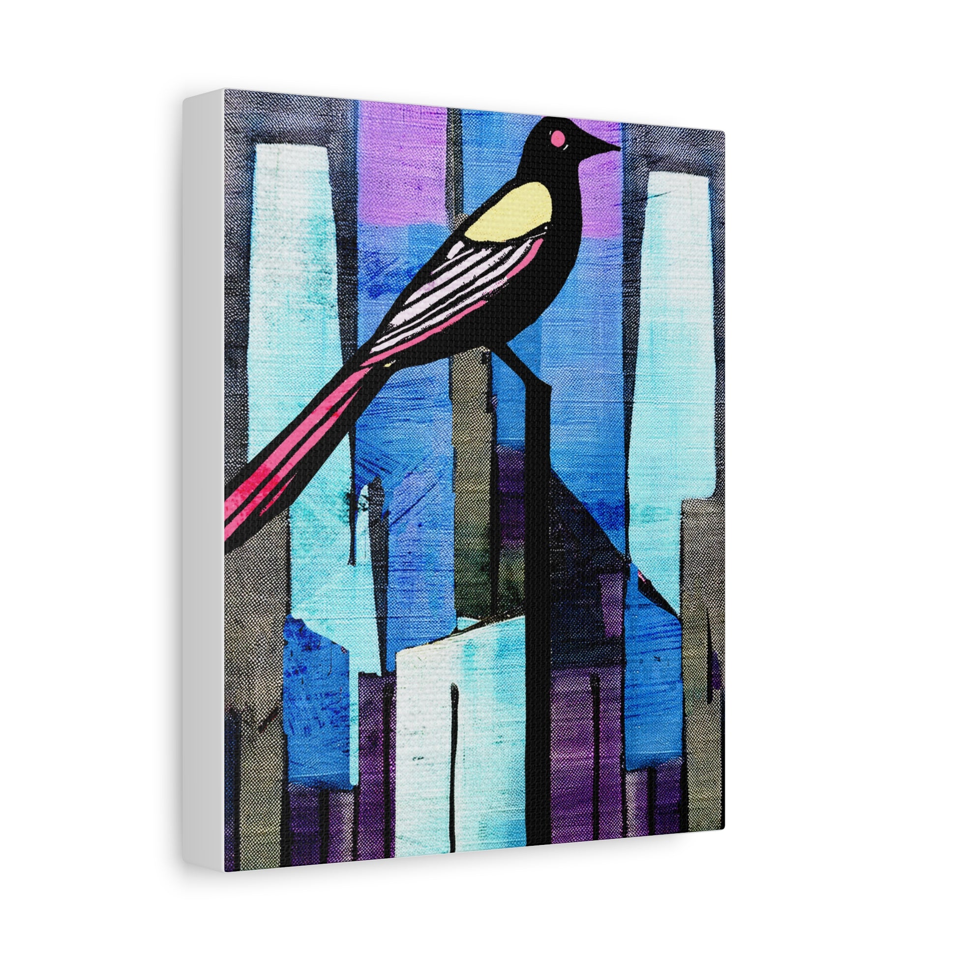 Midwest Mod City Bird Art Print  - Matte Canvas, Stretched, 1.25"