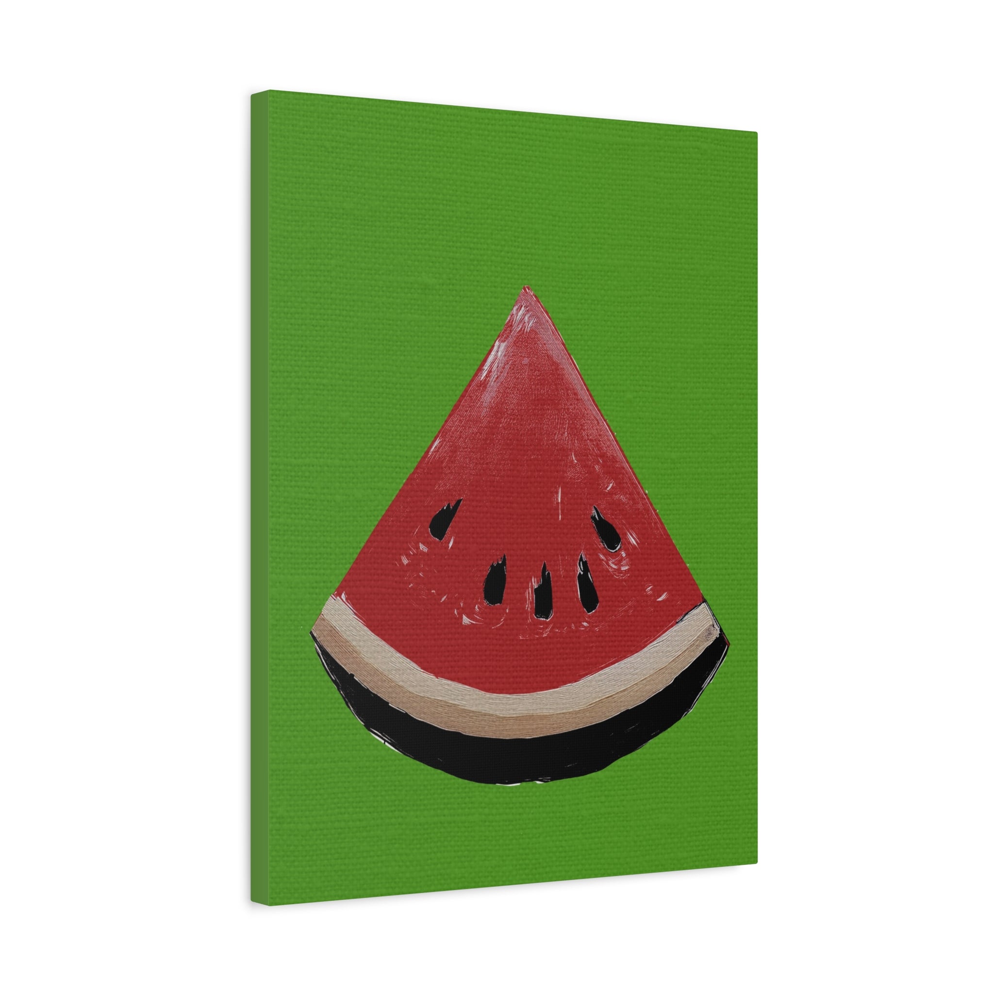 Midwest Modern Icon Pop Art Watermelon Wedge Print - Matte Canvas, Stretched, 1.25" - wall decor, fun art,  bold, fruit, watermelon