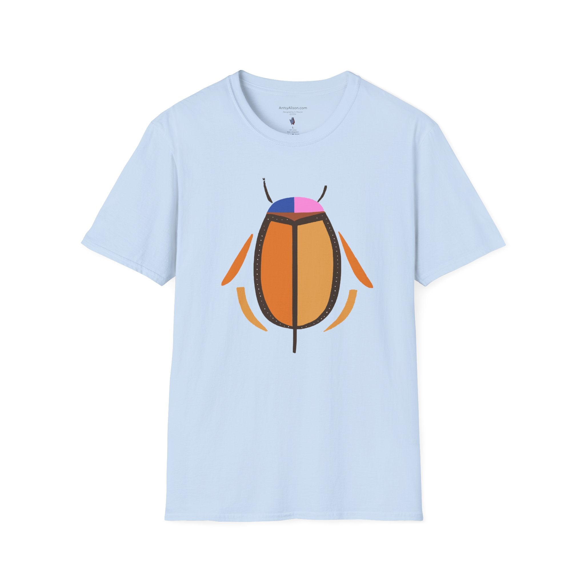 Midwest Modern Graphic Abstract Insect Beetle - Unisex Softstyle T-Shirt