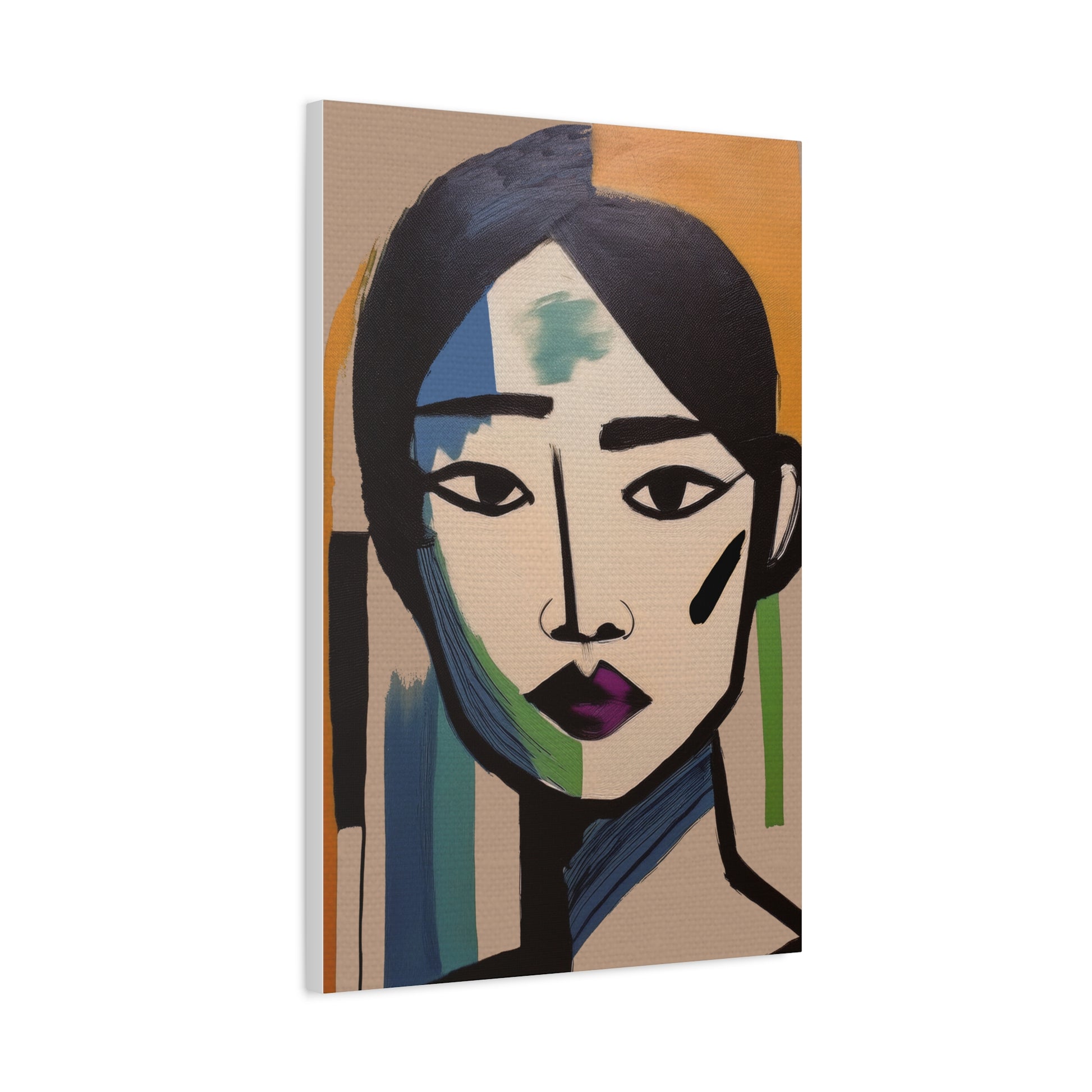 Abstract Warrior Woman Portrait Art Print - Matte Canvas, Stretched, 1.25"