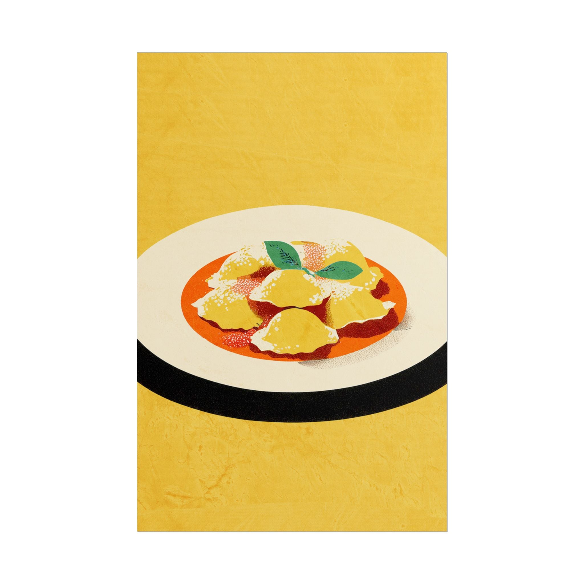 Comfort Food Pop Art Print-Ravioli Pasta Rolled Poster