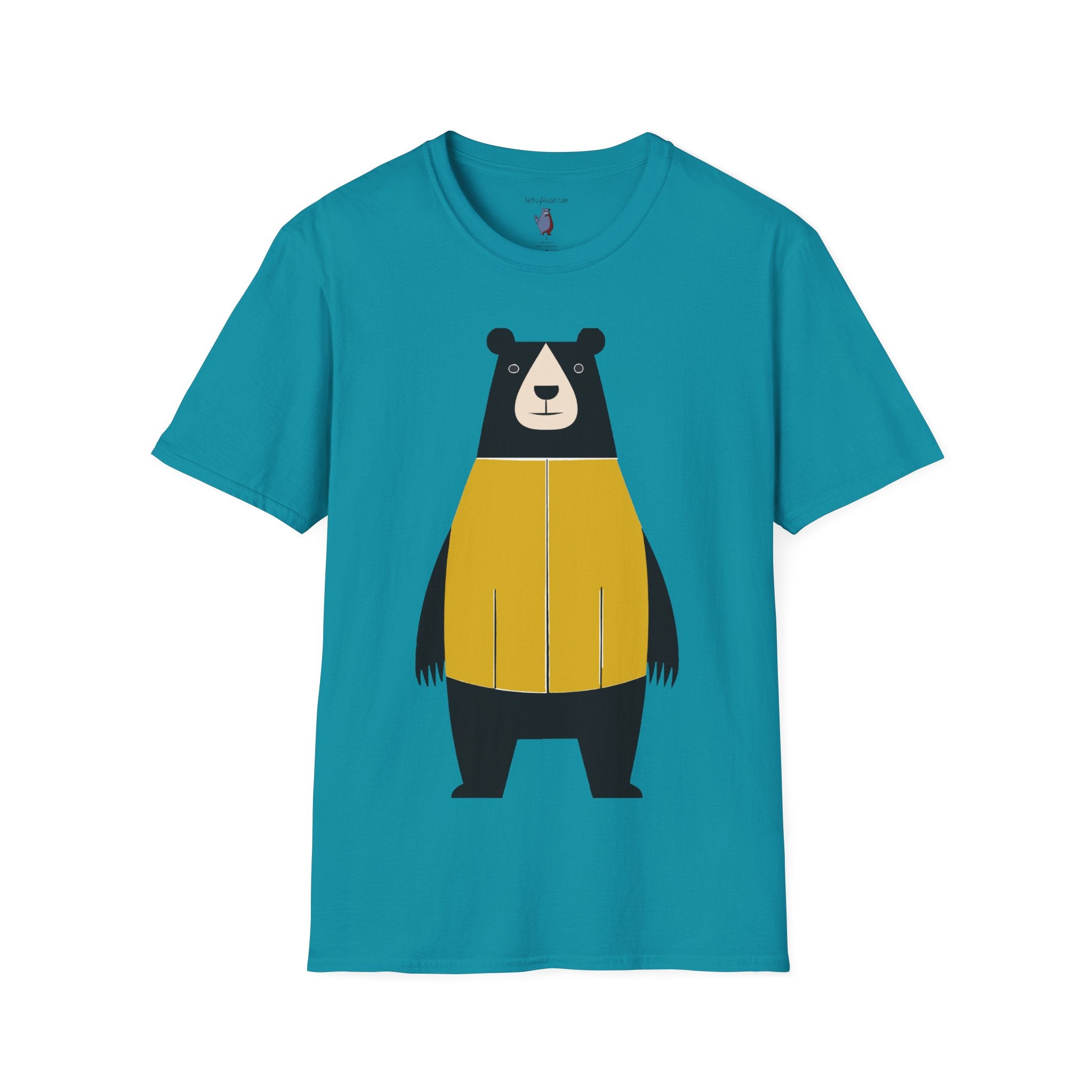 Bear in Yellow Graphic Art - 100% Cotton T-Shirt