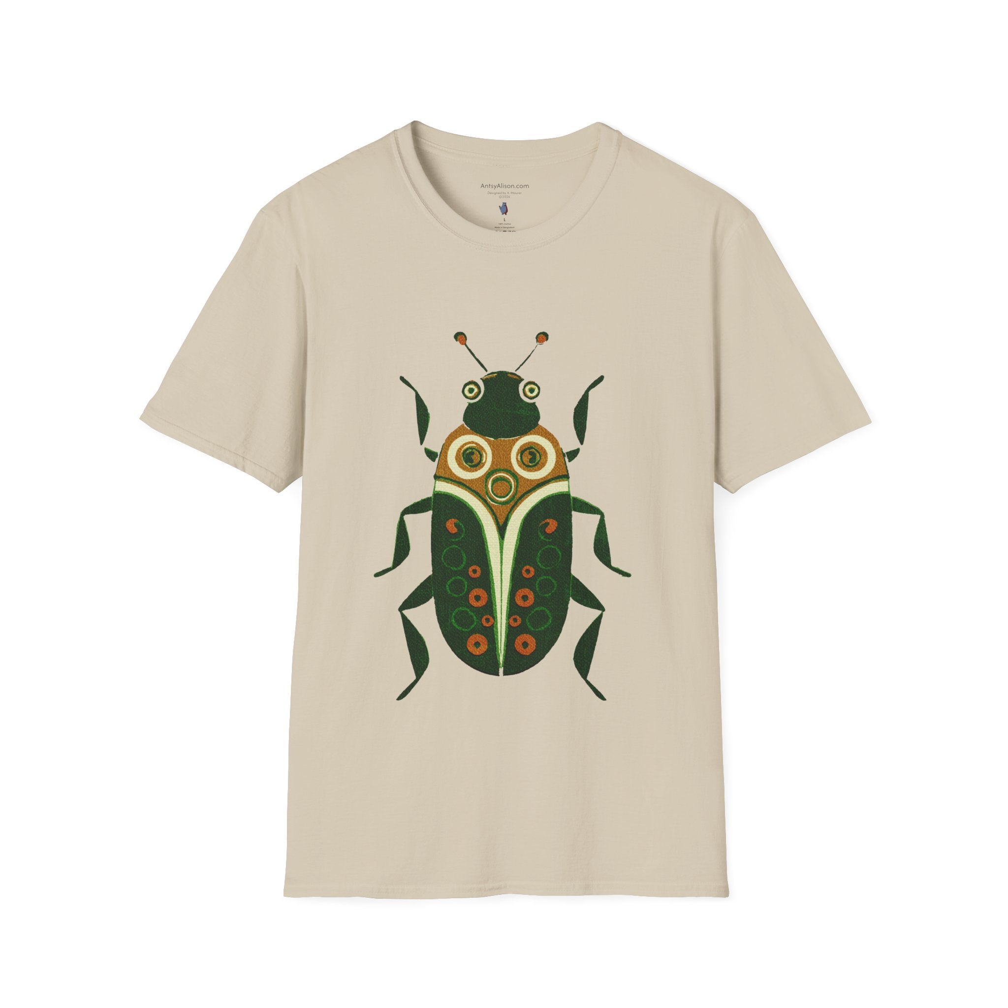 Midwest Modern Green Beetle - Unisex Softstyle T-Shirt