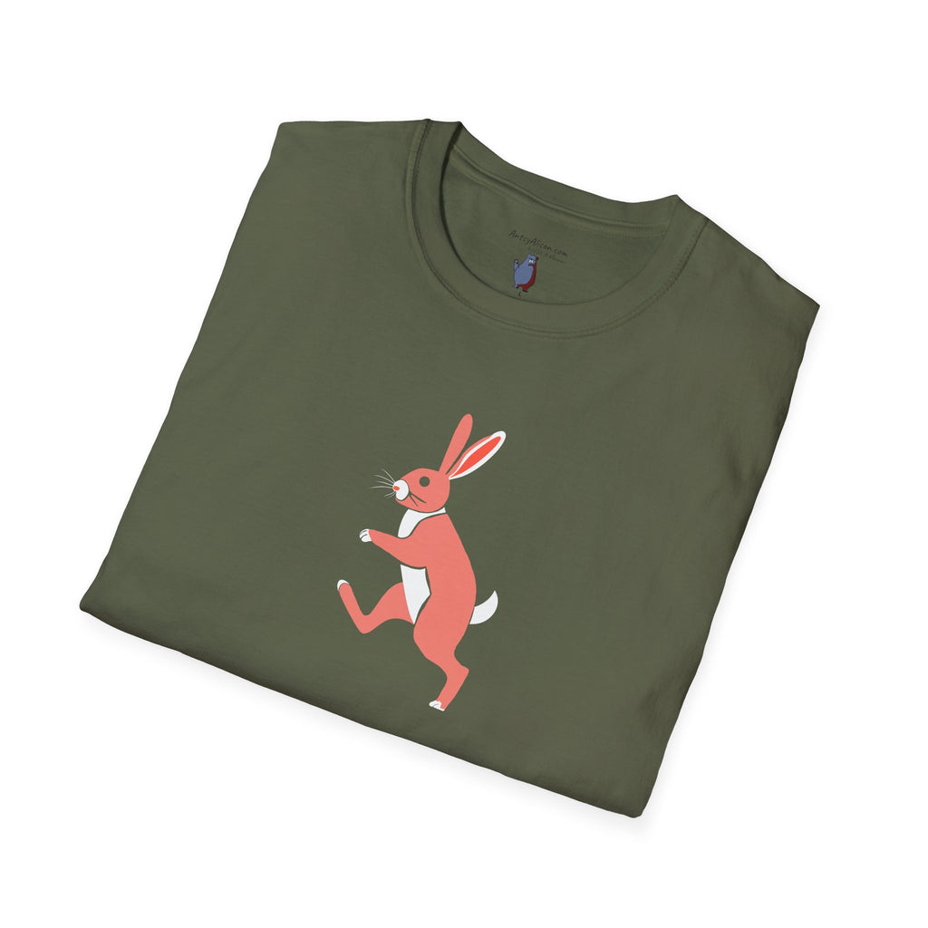 Midwest Modern Run Rabbit Run #6 - 100% Cotton Graphic Tee - animal lovers, rabbit, bunny, easter, spring