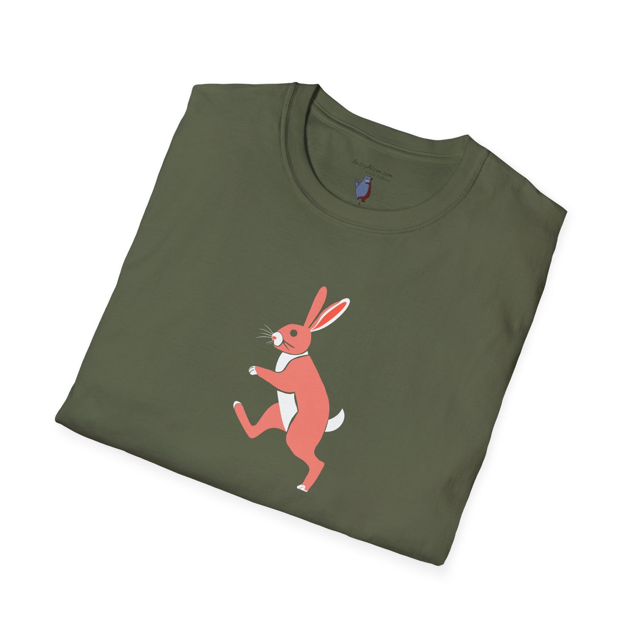 Midwest Modern Run Rabbit Run #6 - 100% Cotton Graphic Tee - animal lovers, rabbit, bunny, easter, spring