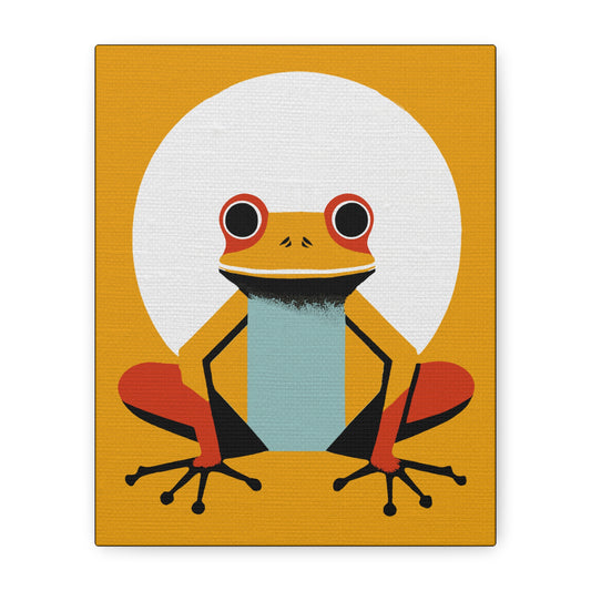 Midwest Modern Retro Inspired Golden Frog Nursery Art Print - Matte Canvas, Stretched, 1.25"