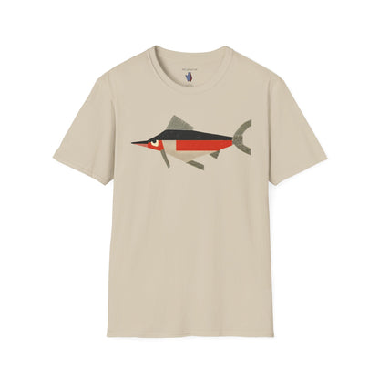 Mod Mad Swordfish Fish Graphic Art Tee - 100% Cotton T-Shirt