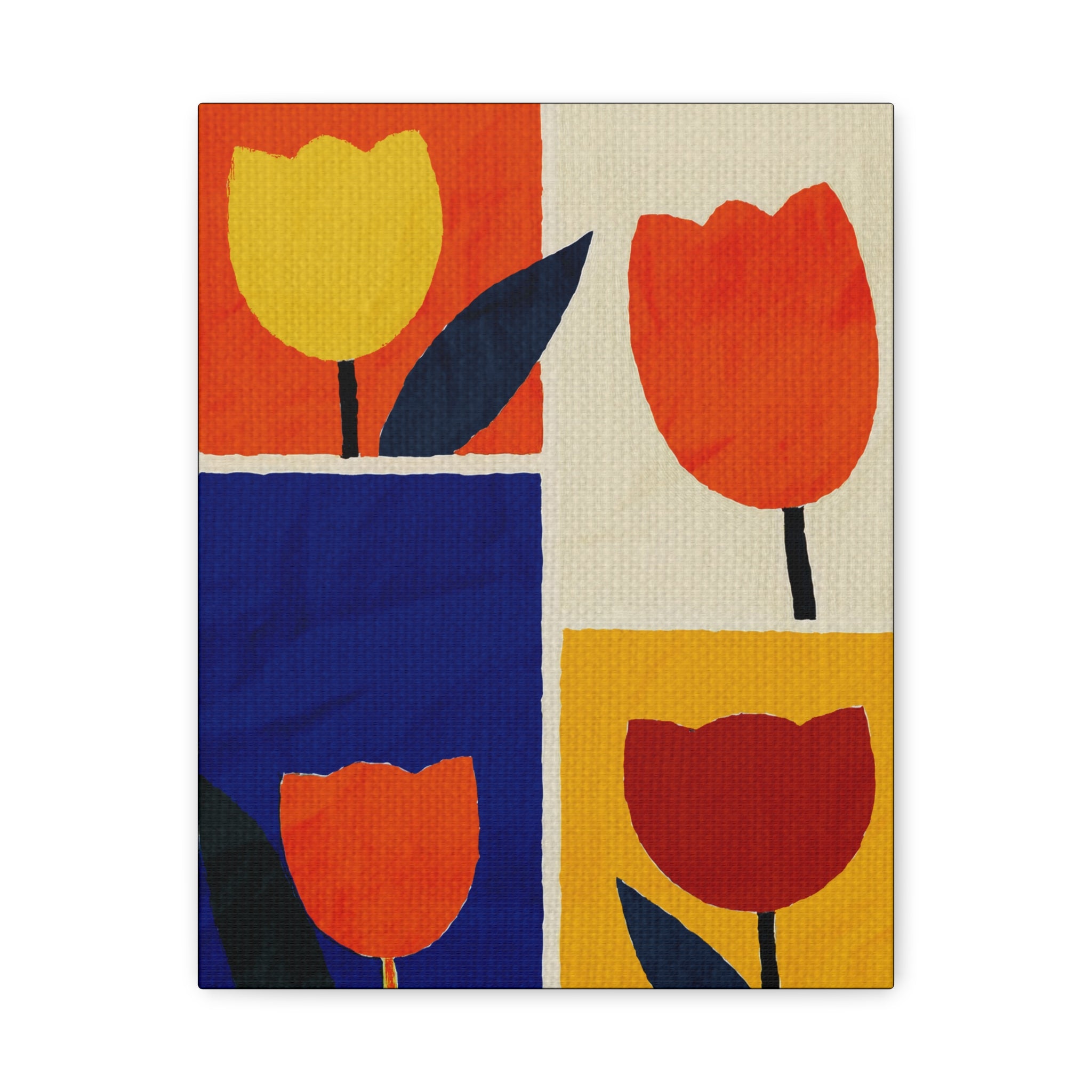Midwest Modern Bold Tulip Collage Print - Matte Canvas, Stretched, 1.25"