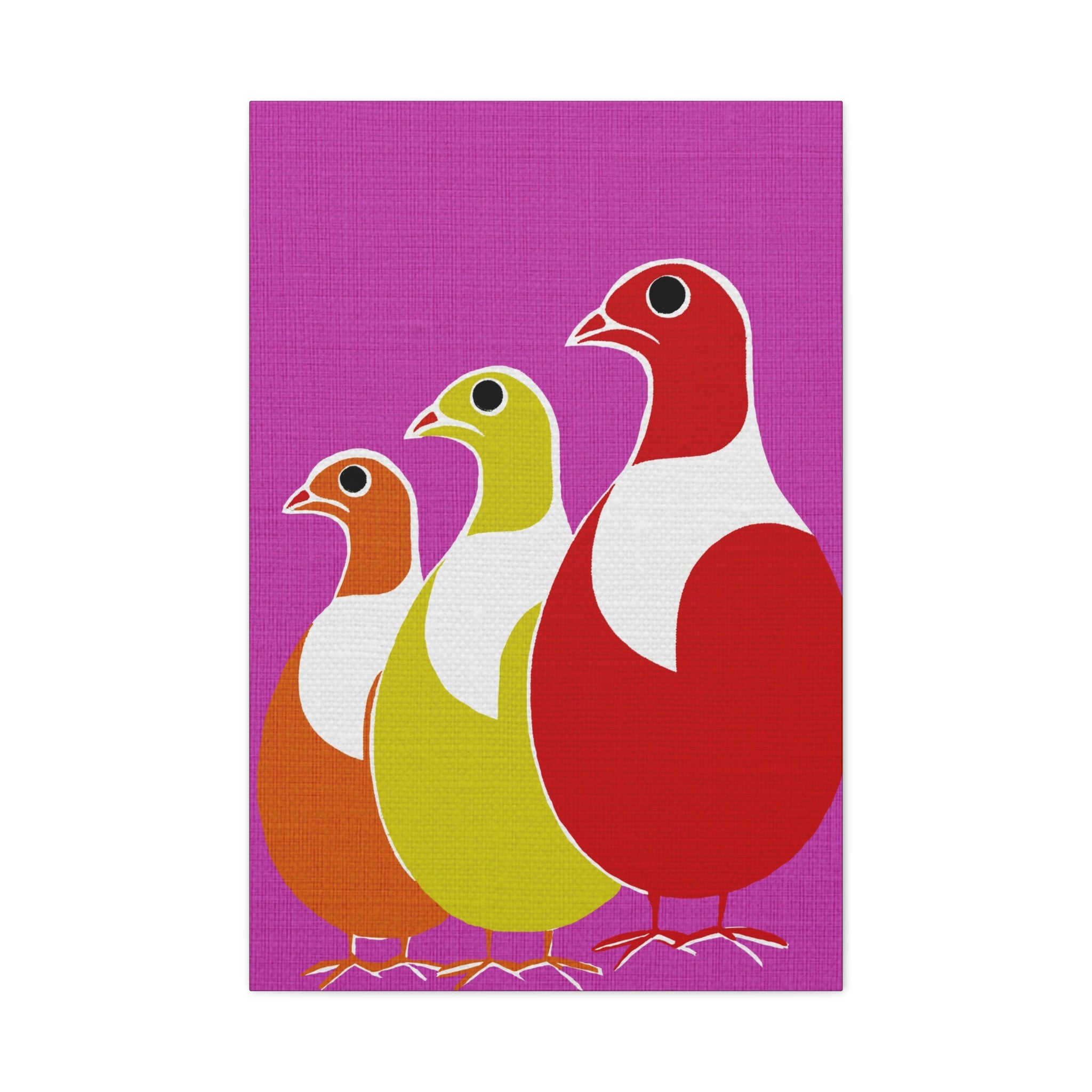 Midwest Modern Abstract Trio of Partridges Pop Art - Matte Canvas, Stretched, 1.25" -  home decor, wall art, pop, partridge