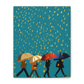 Modern Rainy Day on the Move Art Print - Matte Canvas, Stretched, 1.25" -  home decor, wall art, rain, umbrella