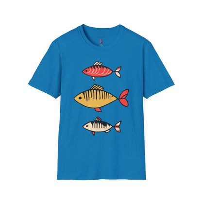 One Fish, Two Fish, Three Graphic Art Tee - 100% Cotton T-Shirt