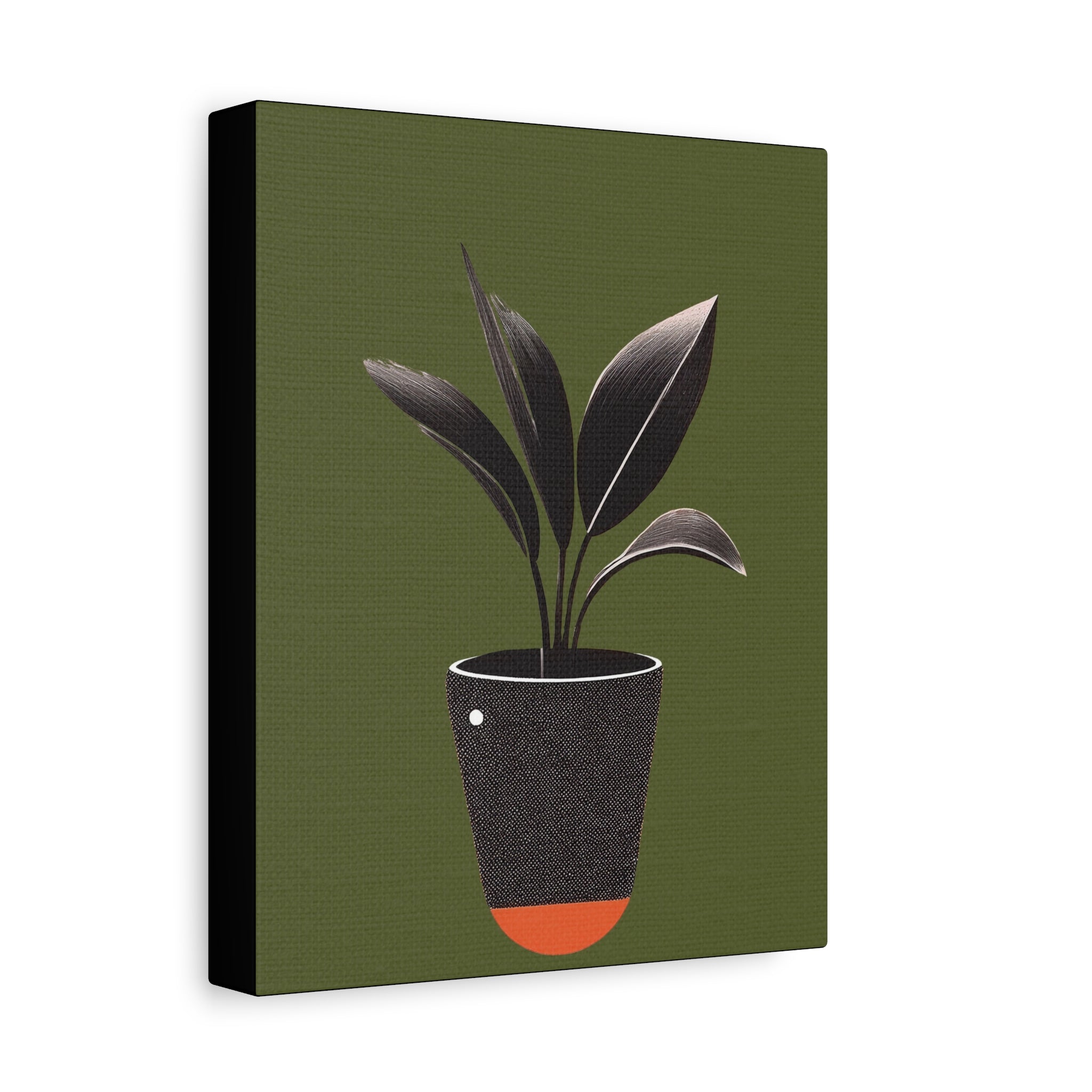 Midwest Modern House Plant Noir Print #1 - Matte Canvas, Stretched, 1.25" -  home decor, wall art, mod, mcm, plants