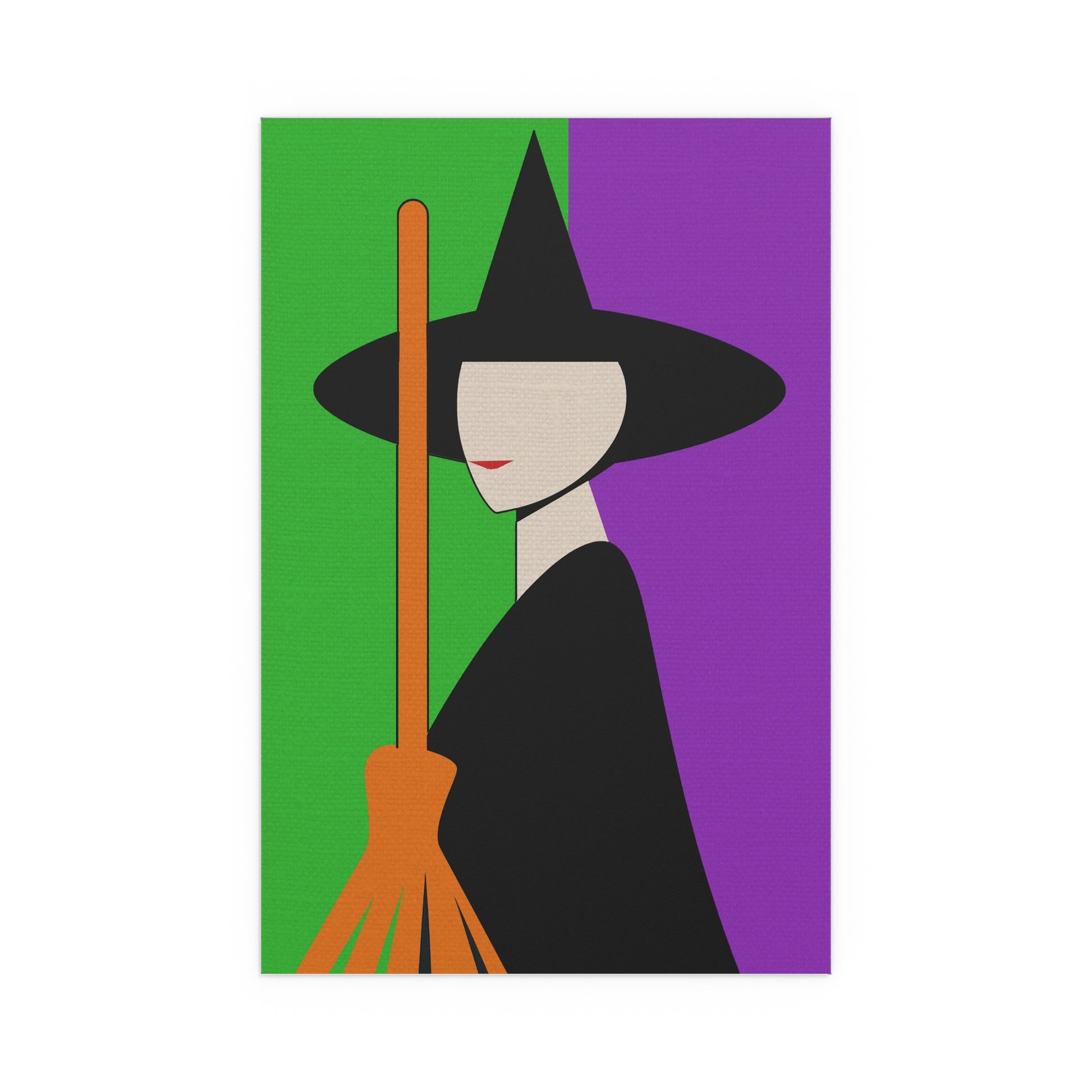 Midwest Mod Witch Silhouette Seasonal Silk Poster, Indoor and Outdoor Decor, Unique Home Decor, Seasonal Decor, Halloween, Witch, Broom