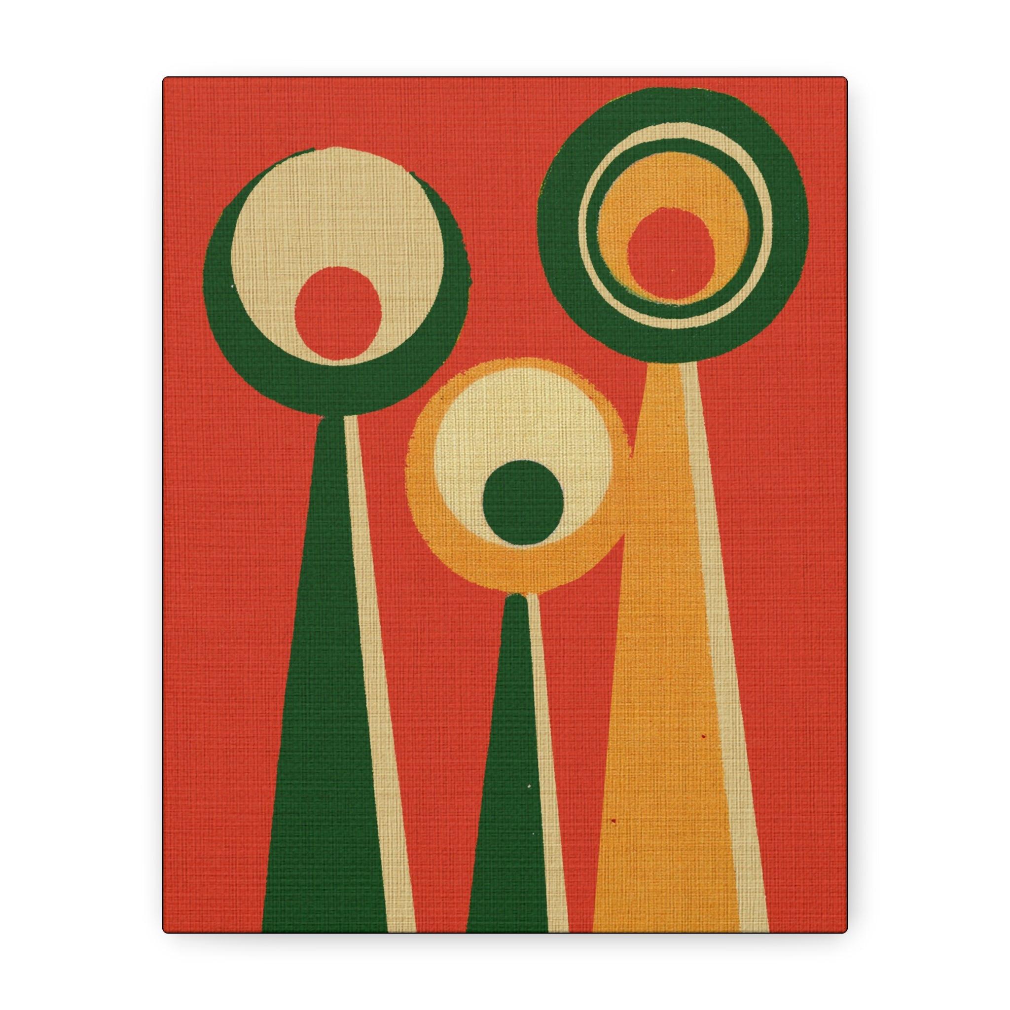 Midwest Mod Holiday Abstract Figures Print- Matte Canvas, Stretched, 1.25", holiday decor, Christmas, abstract art, modern shapes