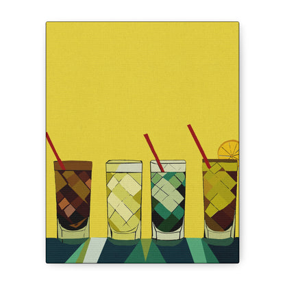 Refreshing - Modern Abstract MCM Drinkware - Matte Canvas, Stretched, 1.25"