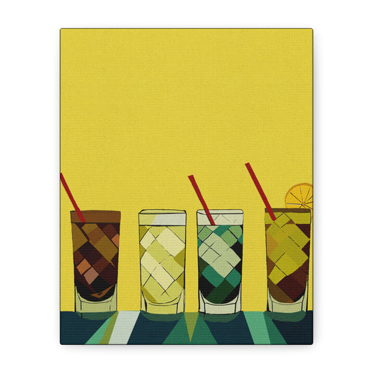 Refreshing - Modern Abstract MCM Drinkware - Matte Canvas, Stretched, 1.25"