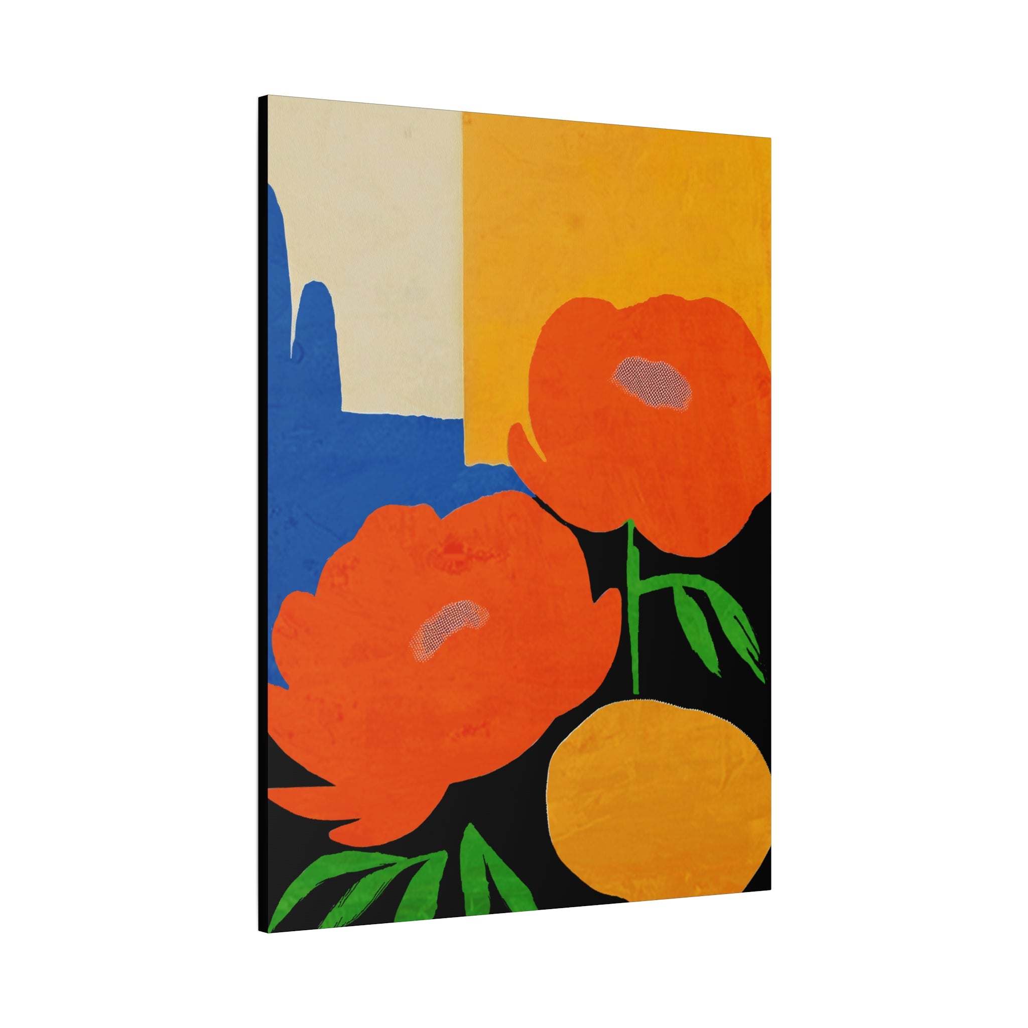 Midwest Modern Vibrant Peony Print - Matte Canvas, Stretched, 1.25"