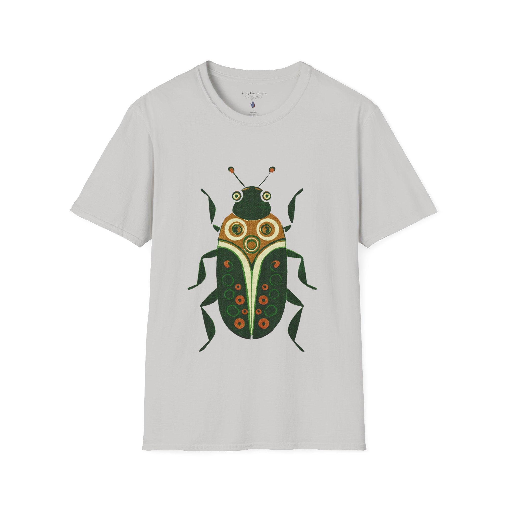 Midwest Modern Green Beetle - Unisex Softstyle T-Shirt
