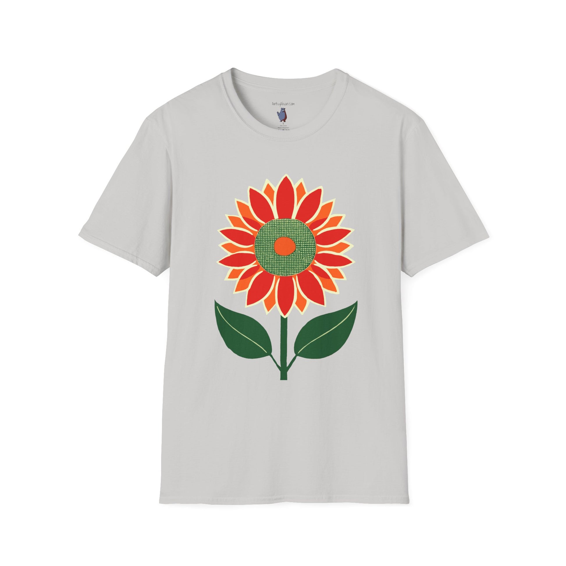 One Strong Sunflower Graphic Art Tee - 100% Cotton T-Shirt