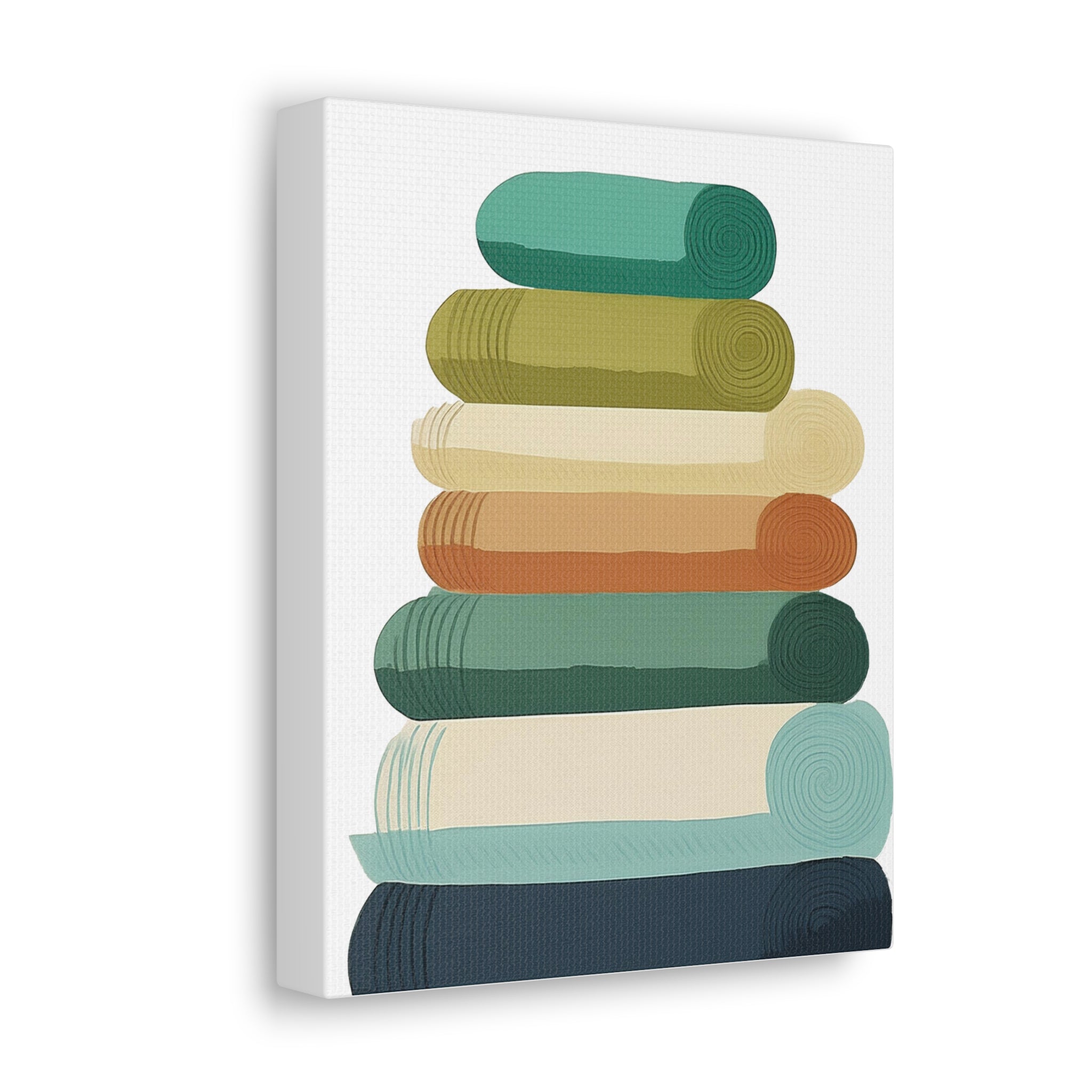 Retro Inspired Bath Towel Illustration Graphic Art Print Canvas Gallery Wrap