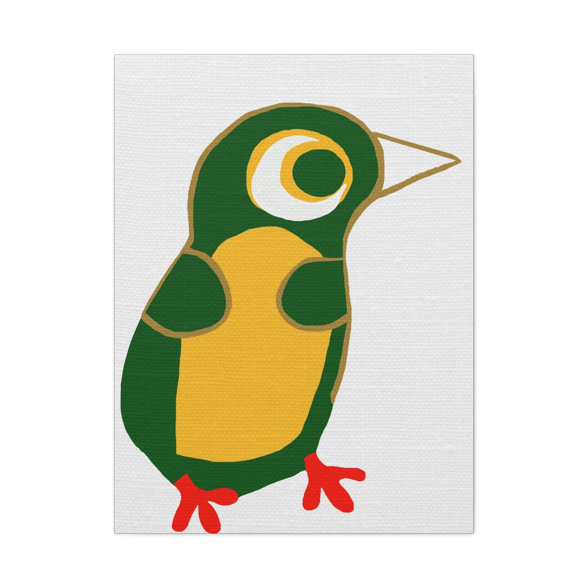 Midwest Modern Bird Chick Primary Print - Matte Canvas, Stretched, 1.25" - nursery, wall decor, fun art, bold, kids decor
