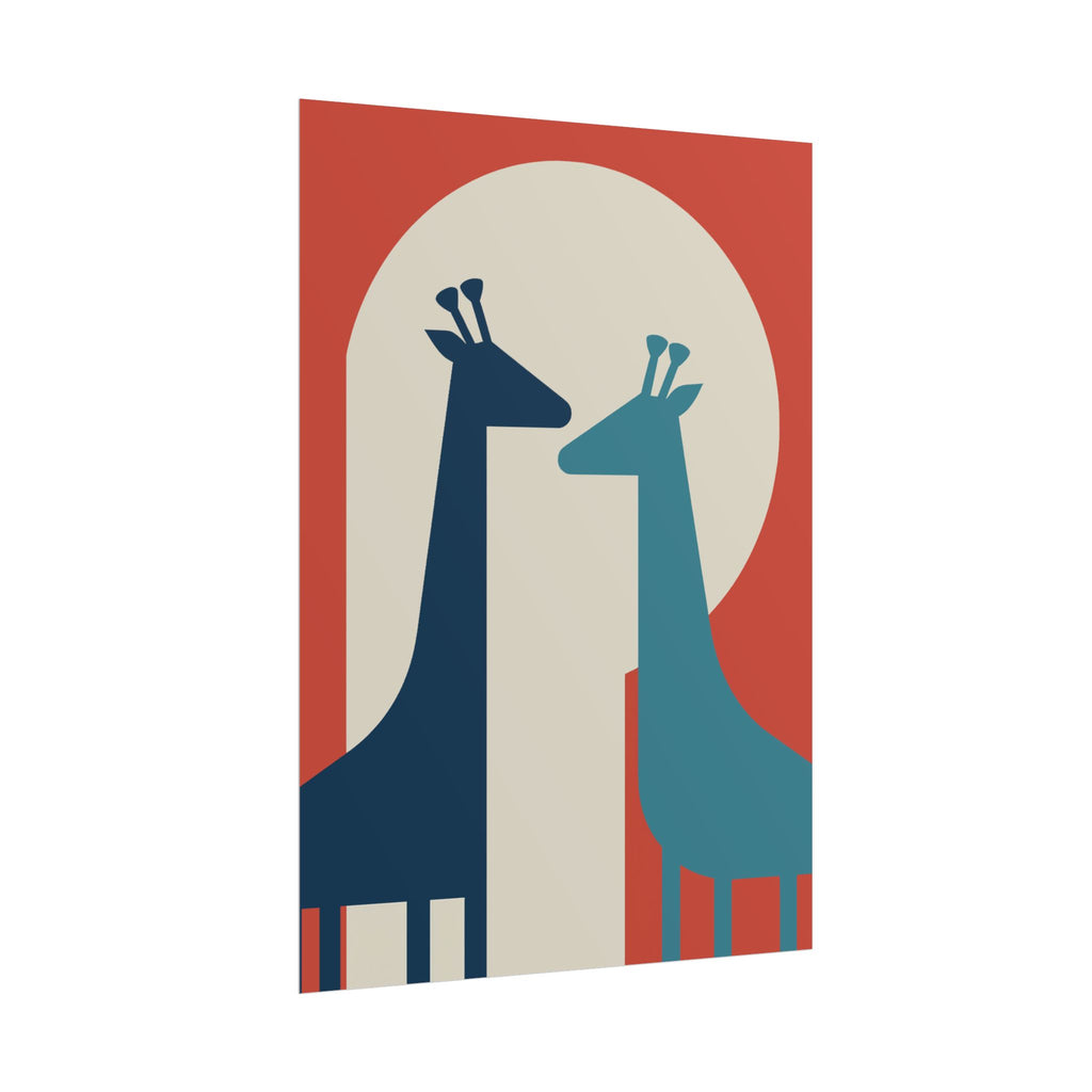 Animal Love Print Giraffes Only Rolled Poster - Animals, Giraffe, Valentines Day, Nature, Love