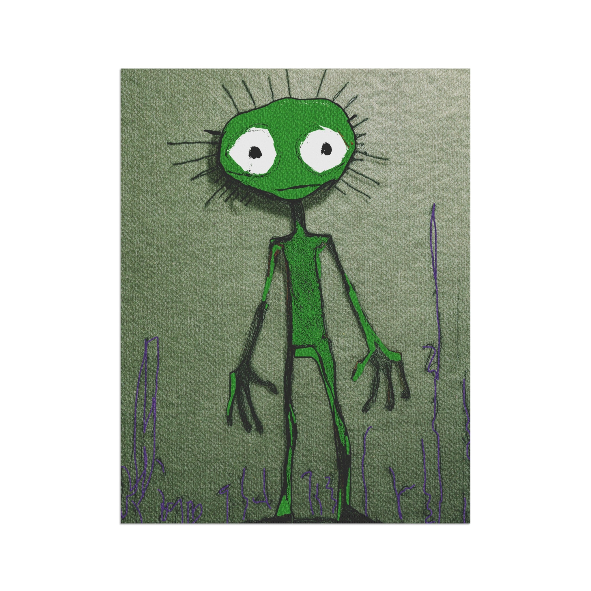 Halloween Seasonal Midwest Mod Green Creature Monster Pop Art Whimsical Yard Decoration, Unique Home & Garden Decor, Outdoor Signs, Fun Garden Art