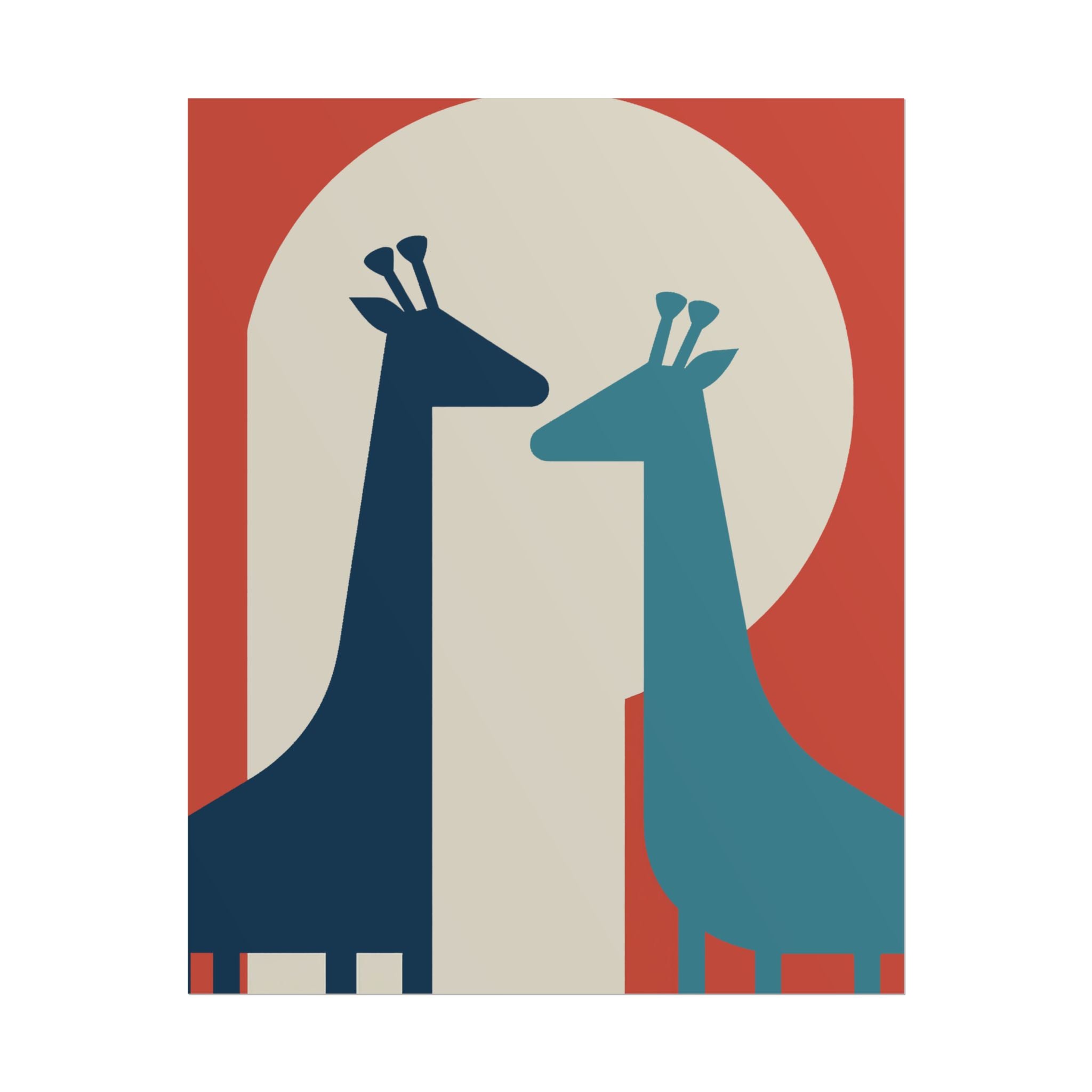 Animal Love Print Giraffes Only Rolled Poster - Animals, Giraffe, Valentines Day, Nature, Love