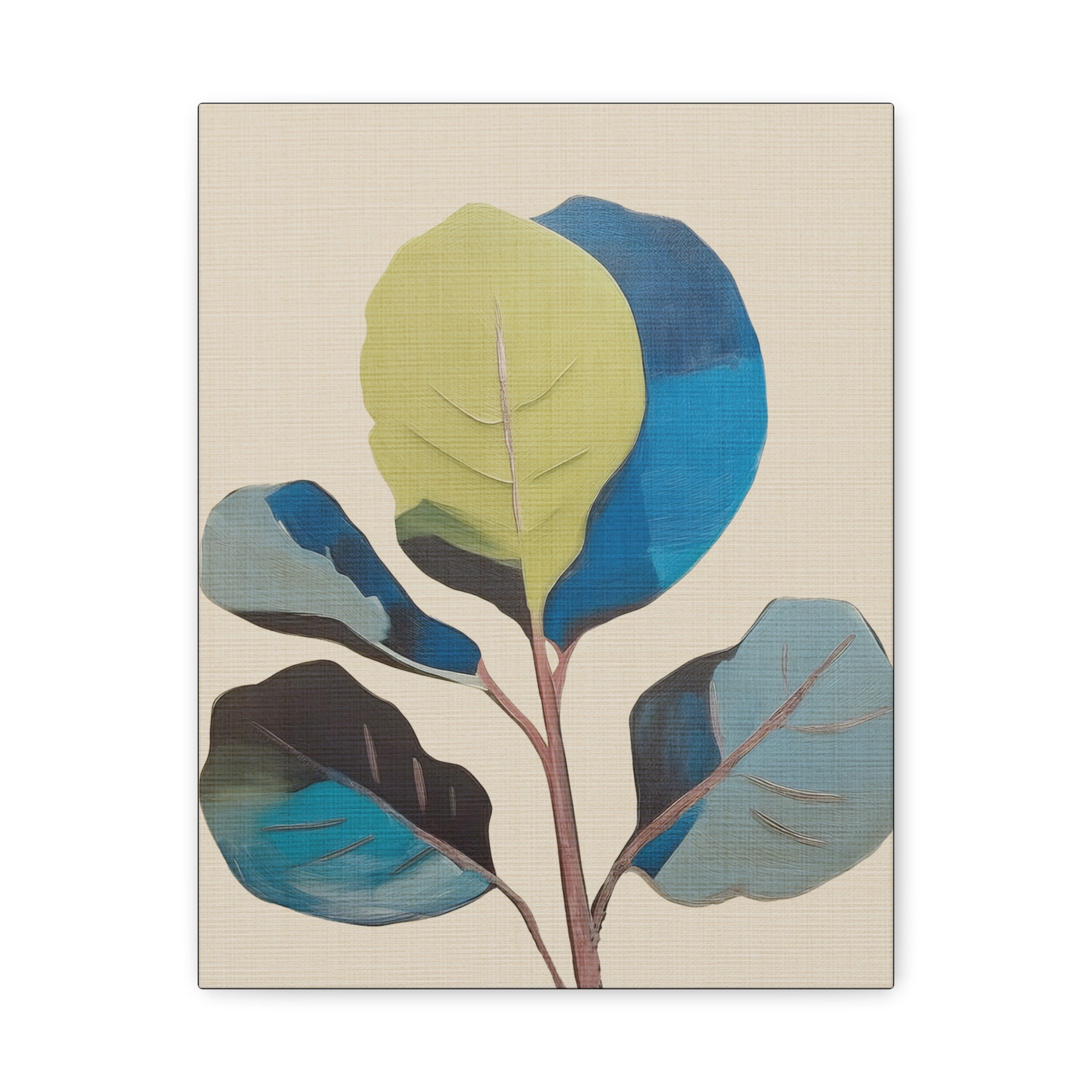 Midwest Mod Fiddle Leaf Fig Modern Plant Art Print  - Matte Canvas, Stretched, 1.25"