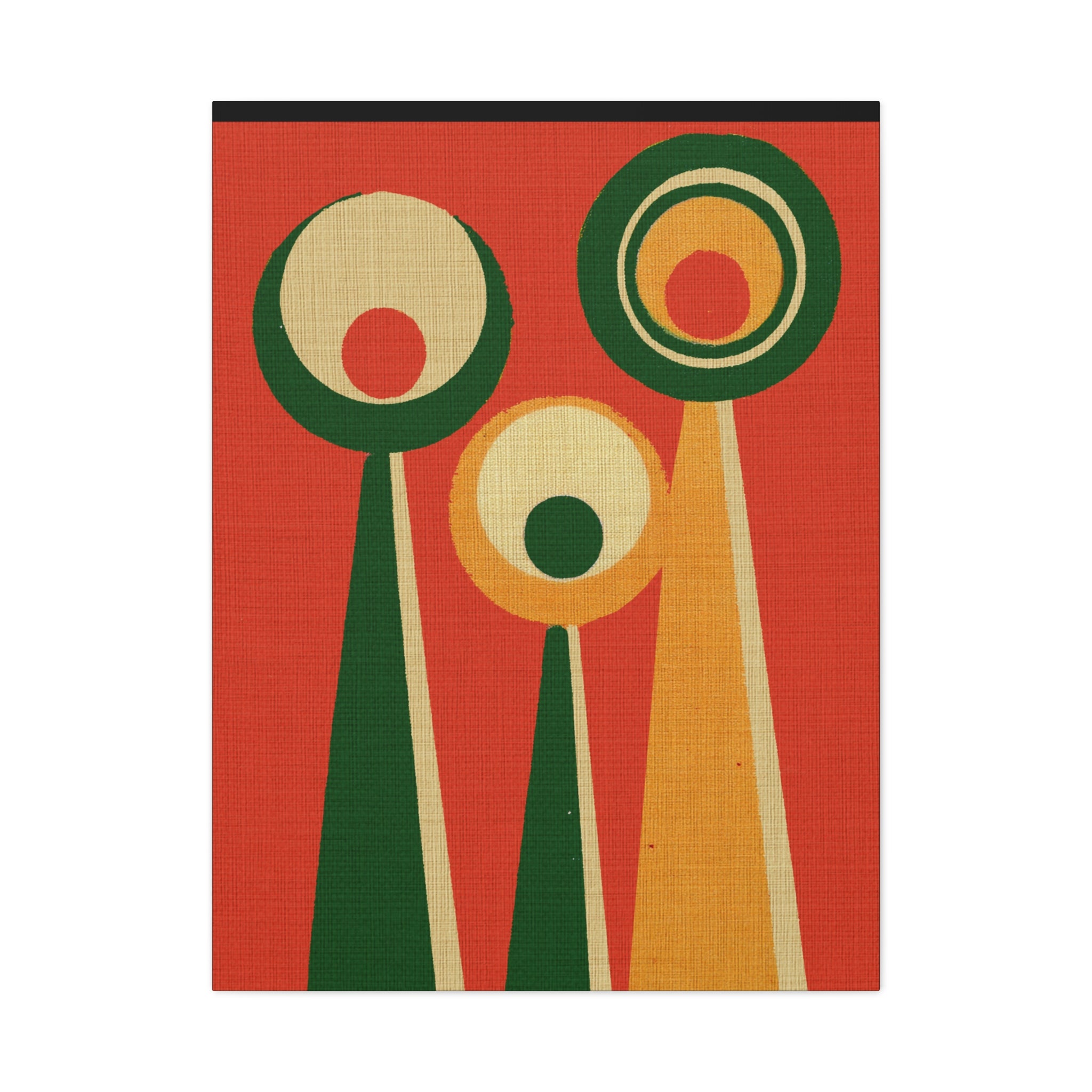 Midwest Mod Holiday Abstract Figures Print- Matte Canvas, Stretched, 1.25", holiday decor, Christmas, abstract art, modern shapes