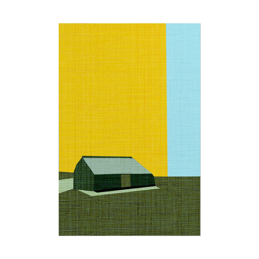 Midwest Modern Prairie Green Barn Landscape Print Rolled Poster | Wall Art, Midwest Mod, Prairie, Architecture